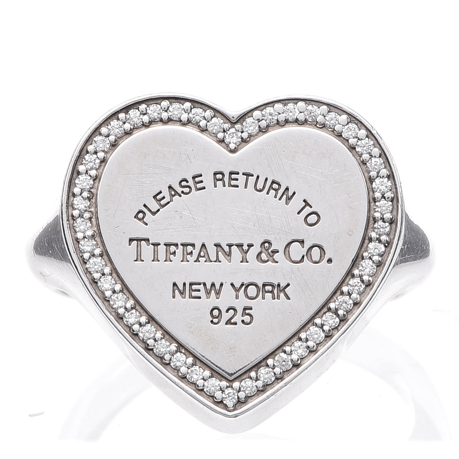 TIFFANY Sterling Silver Diamond Return To Tiffany Heart Ring 52 6 330275