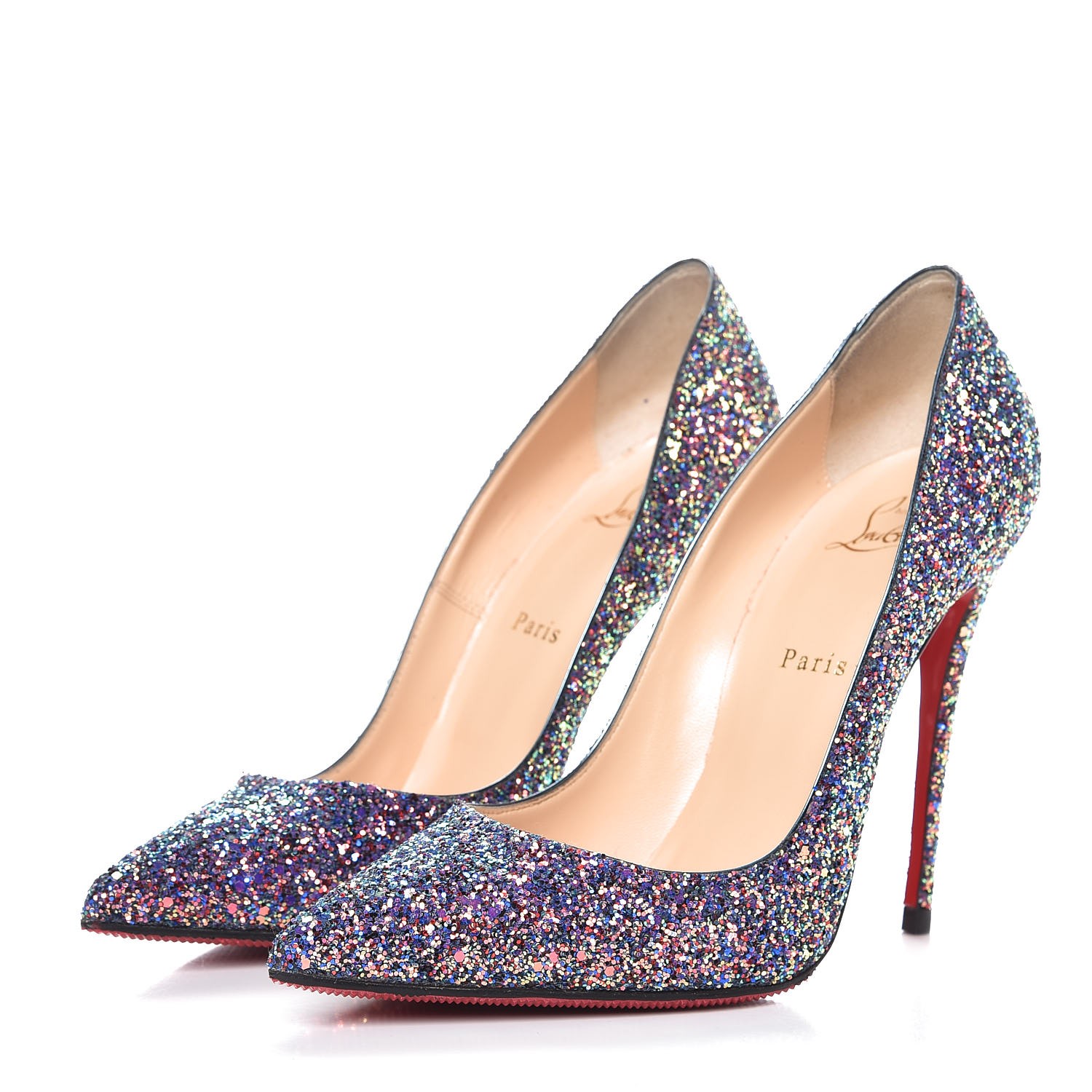 blue satin louboutin