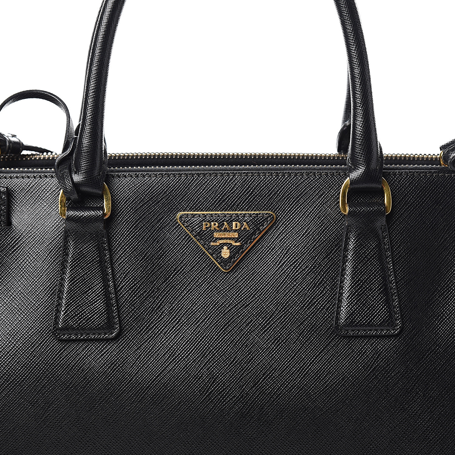 PRADA Saffiano Medium Galleria Double Zip Tote Black 543722