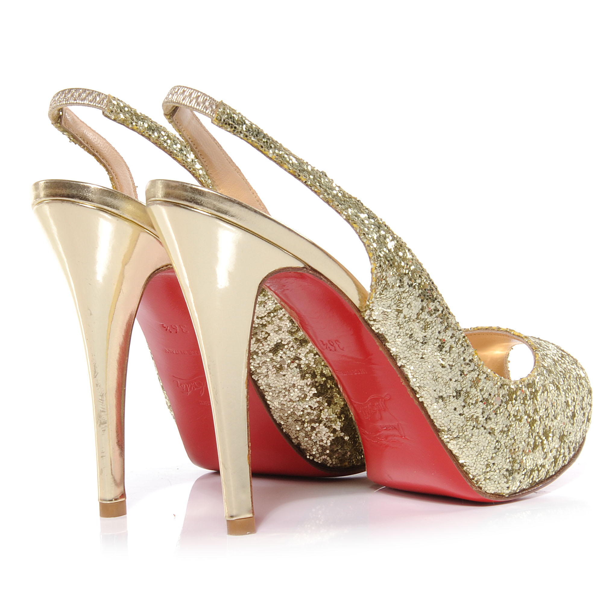 christian louboutin peep toe slingback