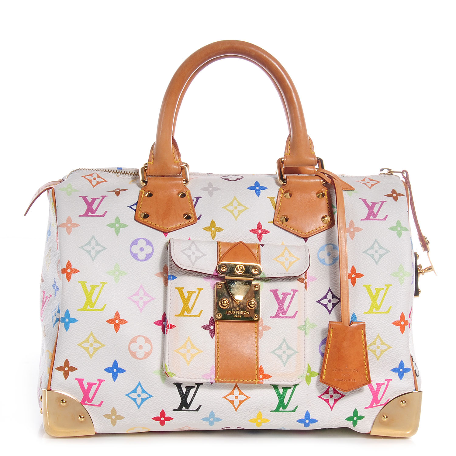 LOUIS VUITTON Monogram Multicolor Speedy 30 White 69343