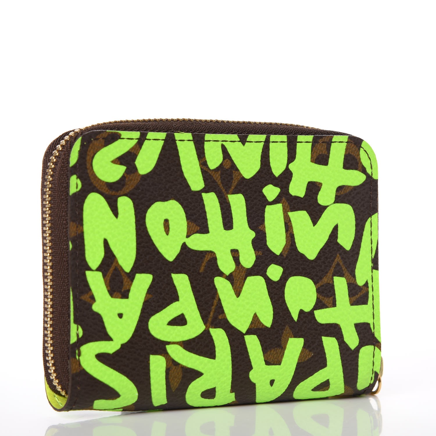 LOUIS VUITTON Monogram Graffiti Zippy Coin Purse Wallet Green 270825