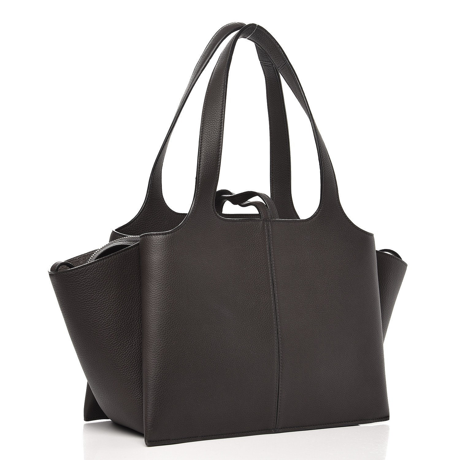 CELINE Baby Grained Calfskin Small Tri-Fold Bag Anthracite 255131 ...