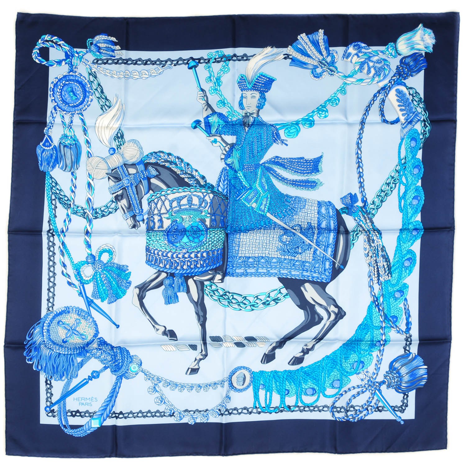 HERMES Silk Le Timbalier Scarf 90 153421 | FASHIONPHILE