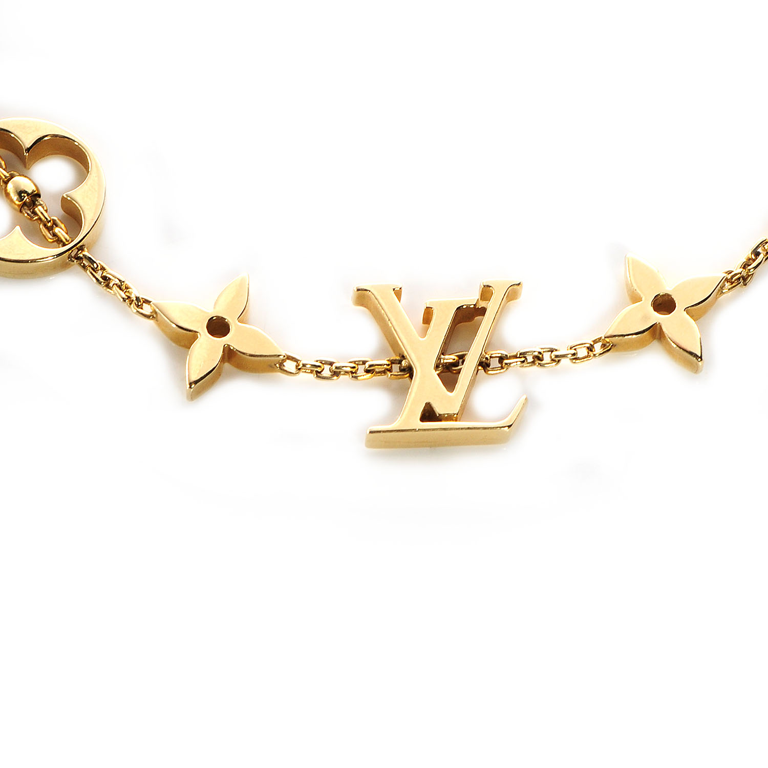 LOUIS VUITTON Monogram Bracelet Yellow Gold 69565