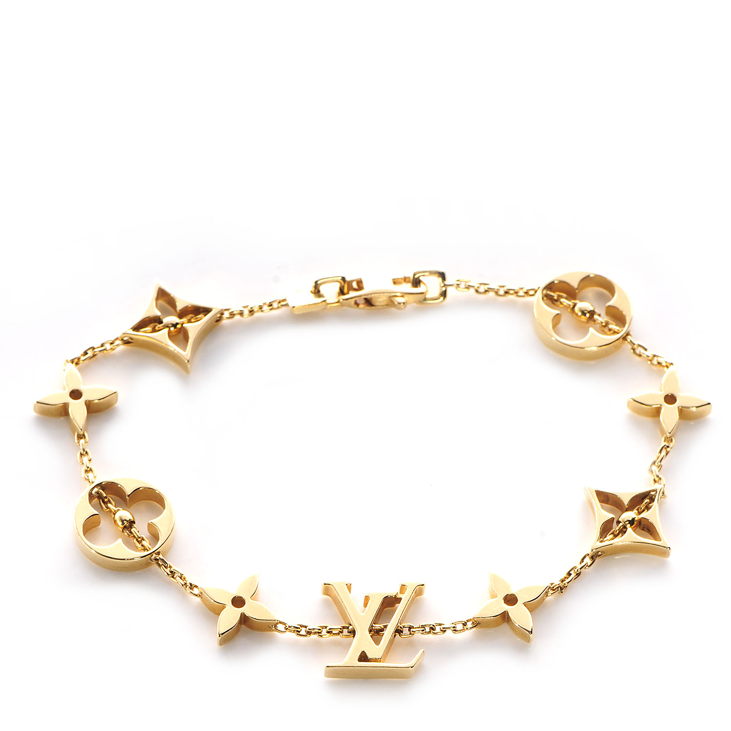 LOUIS VUITTON Monogram Bracelet Yellow Gold 69565