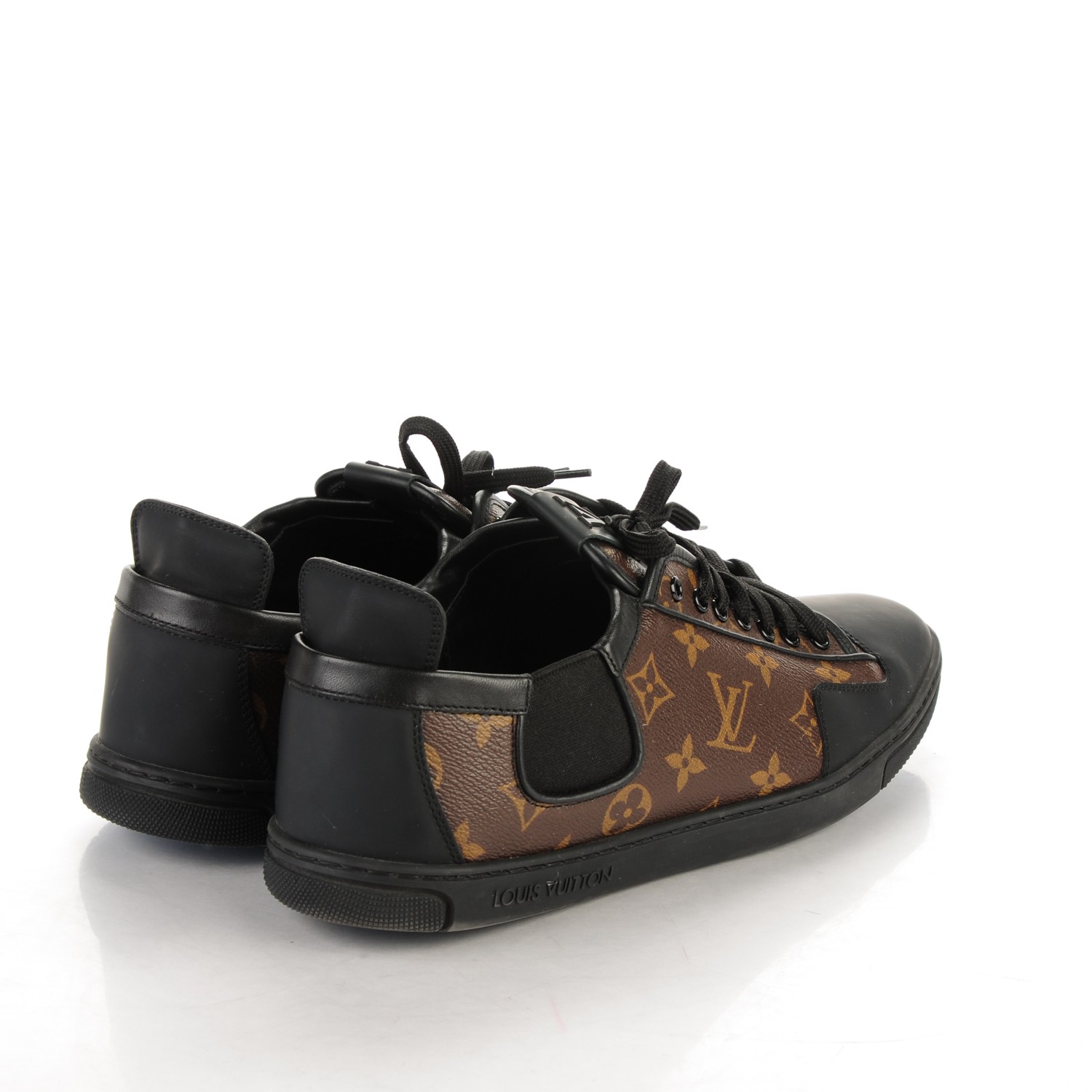LOUIS VUITTON Monogram Calfskin Slalom Sneakers 9 Black 161460