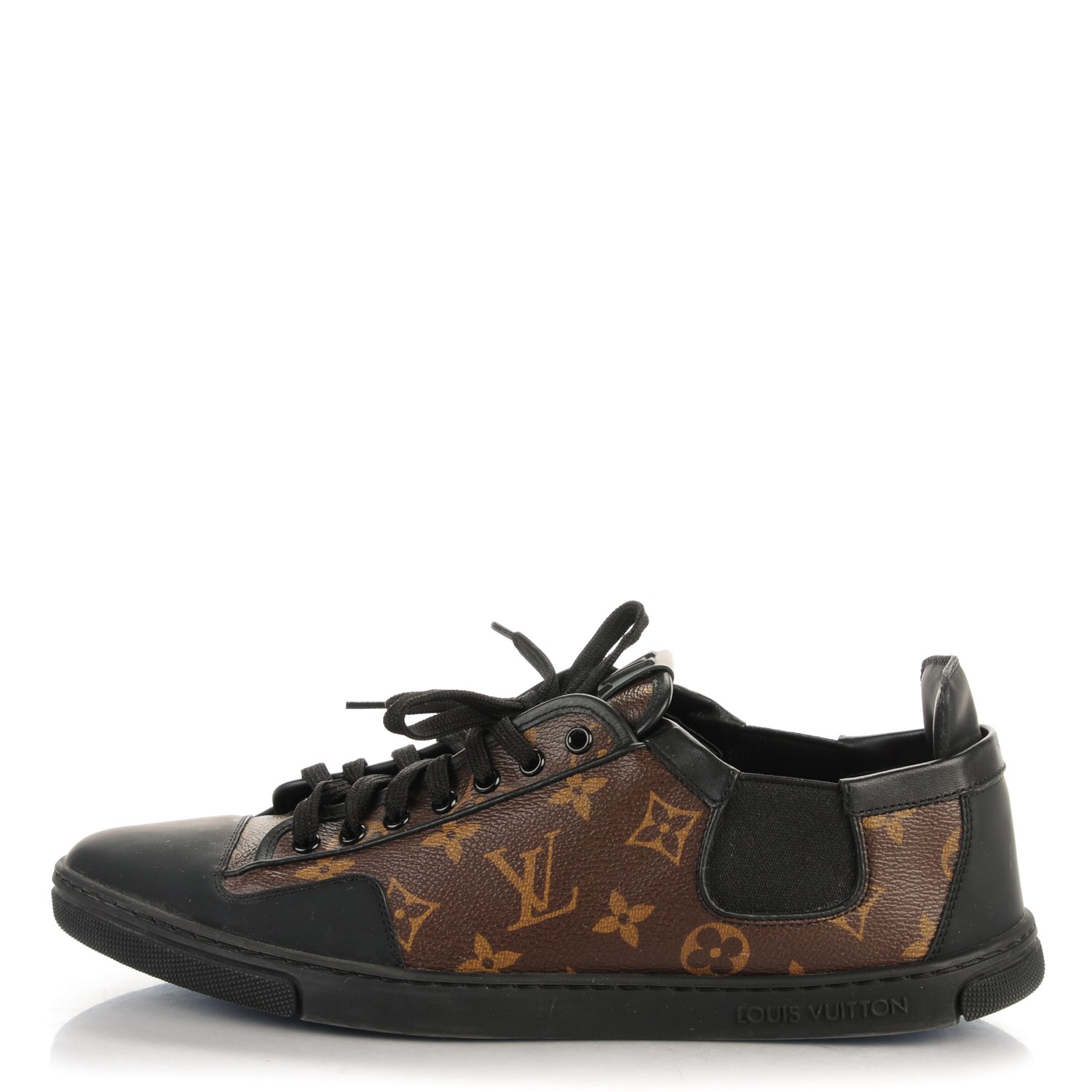 LOUIS VUITTON Monogram Calfskin Slalom Sneakers 9 Black 161460