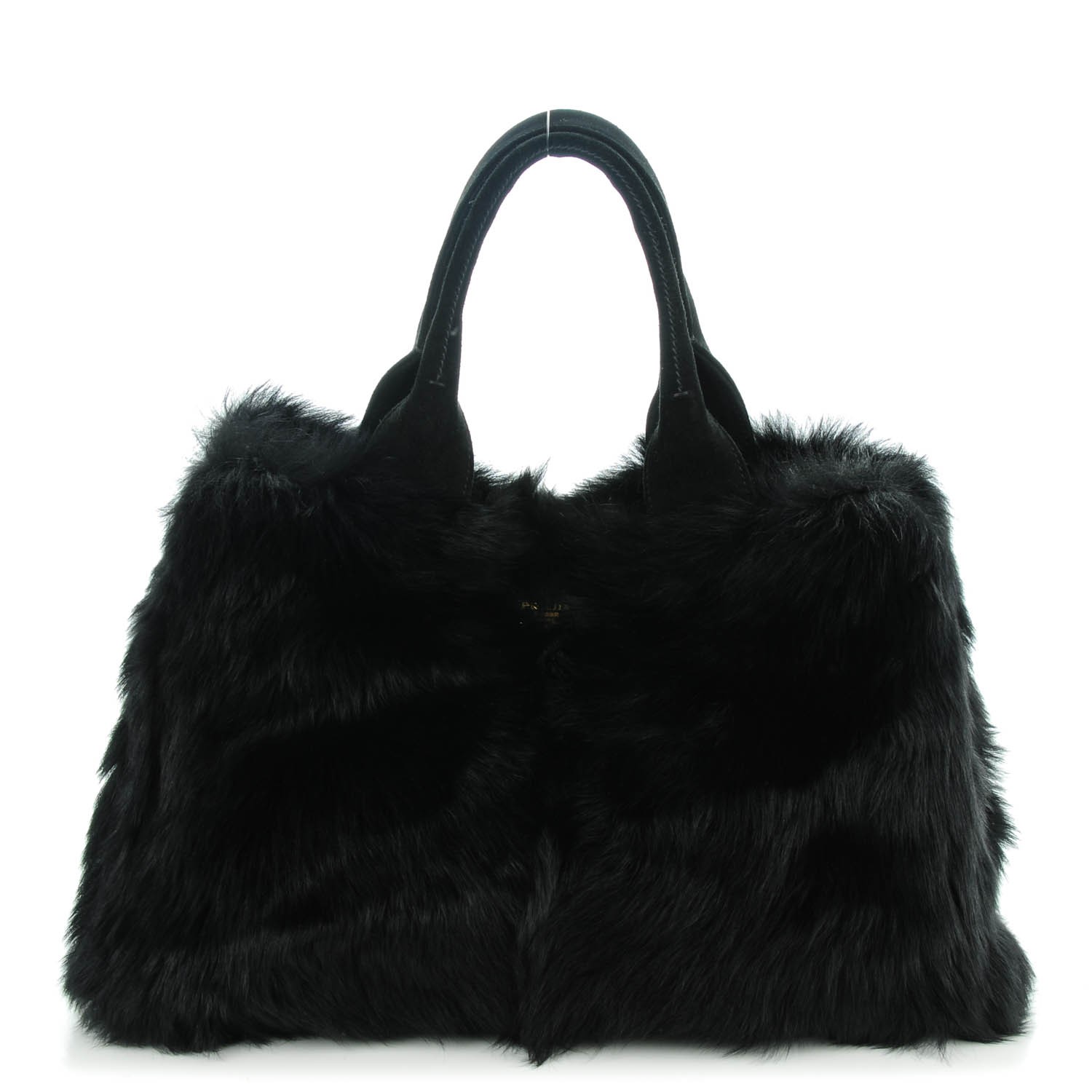 PRADA Eco Lapin Faux Fur Handbag Nero Black 141484
