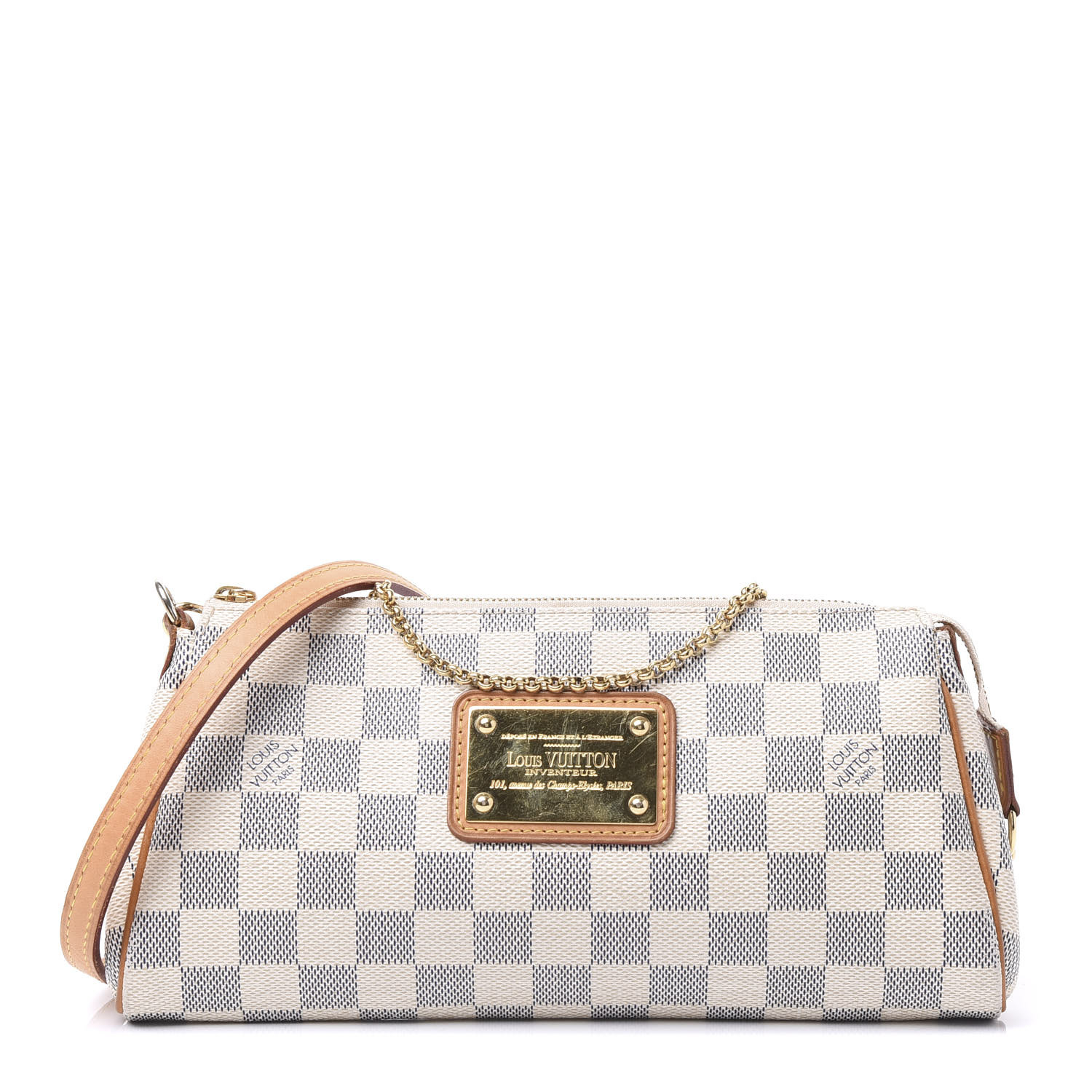 eva clutch damier azur