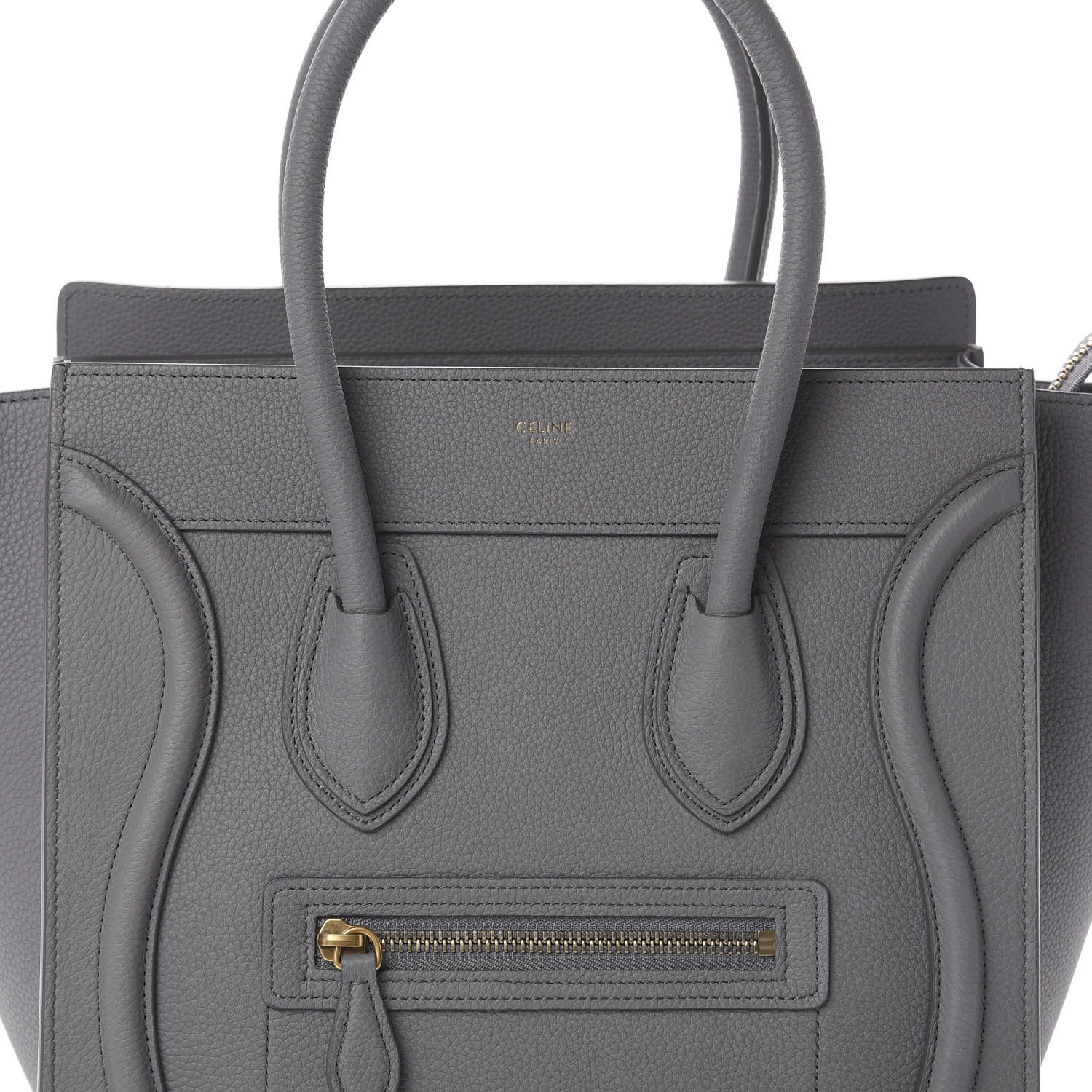 micro luggage handbag in baby drummed calfskin