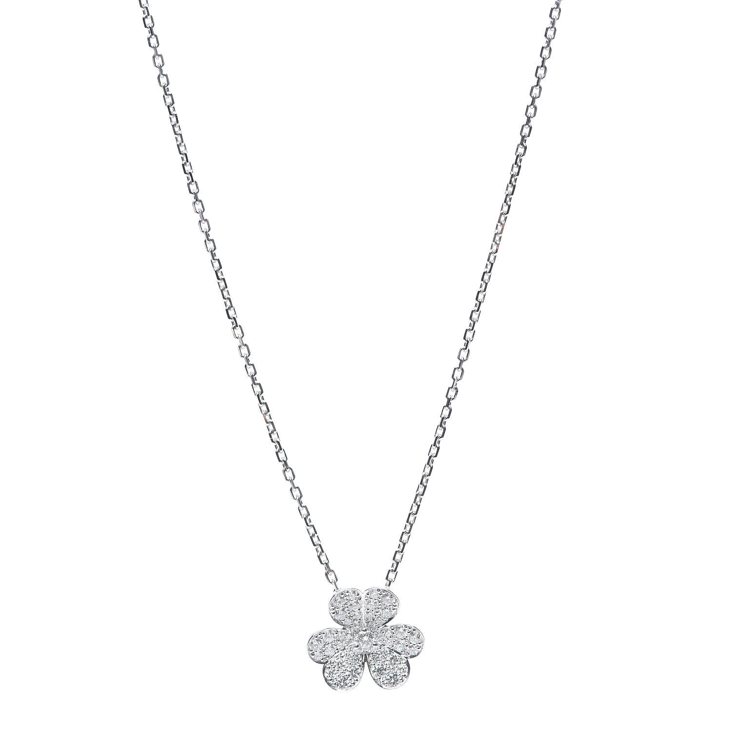 VAN CLEEF & ARPELS 18K White Gold Diamond Small Frivole Pendant ...