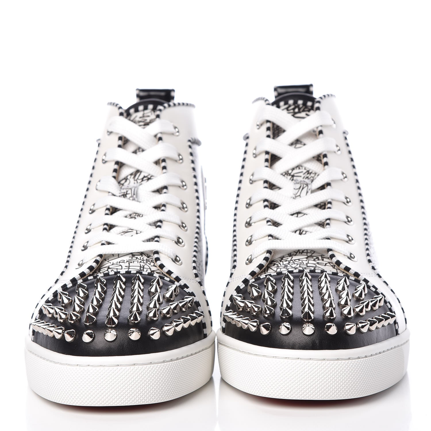 black and white christian louboutin sneakers