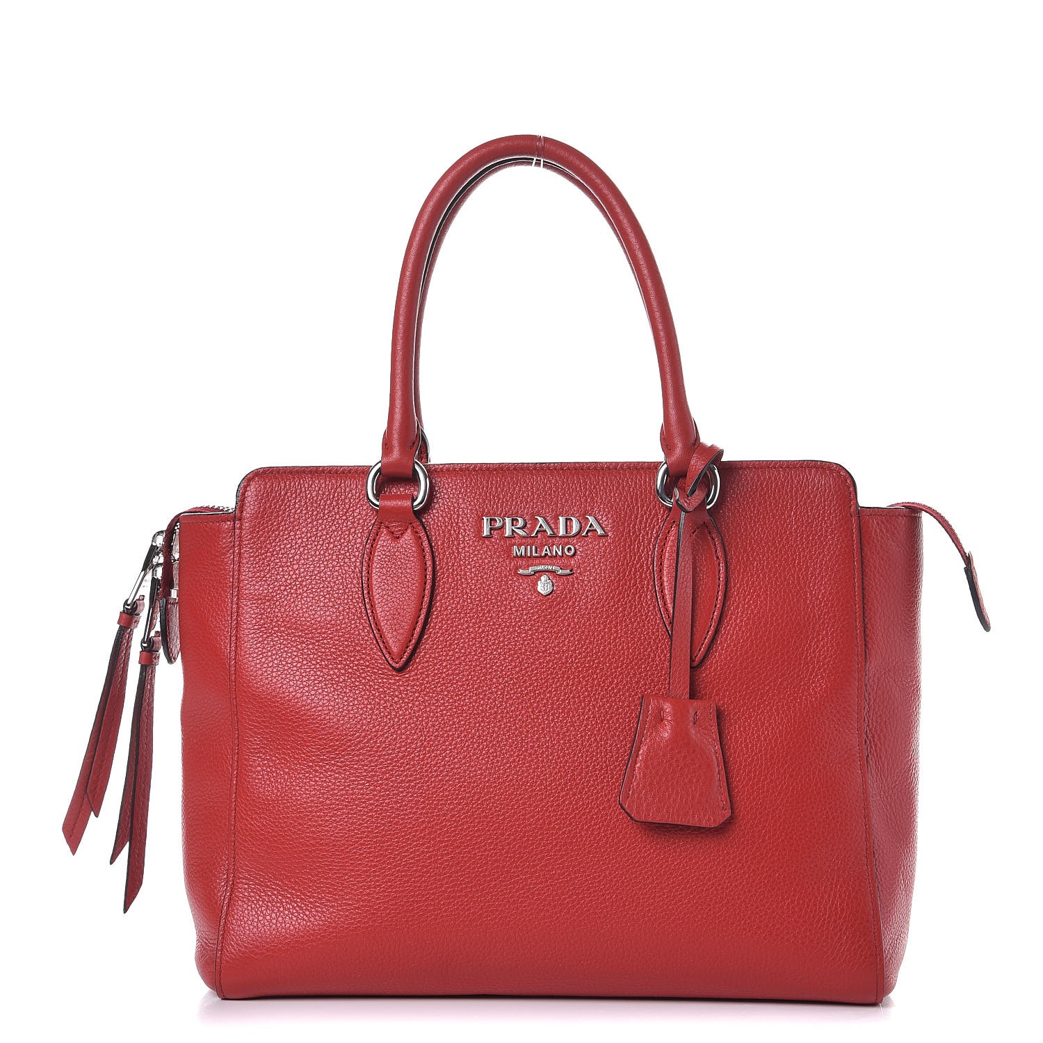 PRADA Vitello Phenix Top Handle Bag Rosso 290134