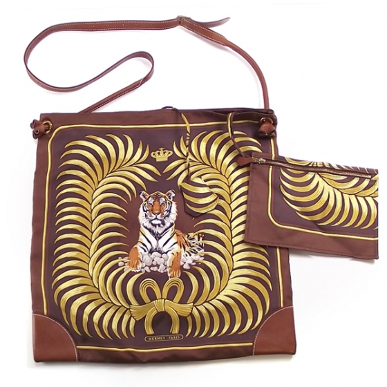 Hermes Bi-Material Silky City Bag Tiger Royal 10908