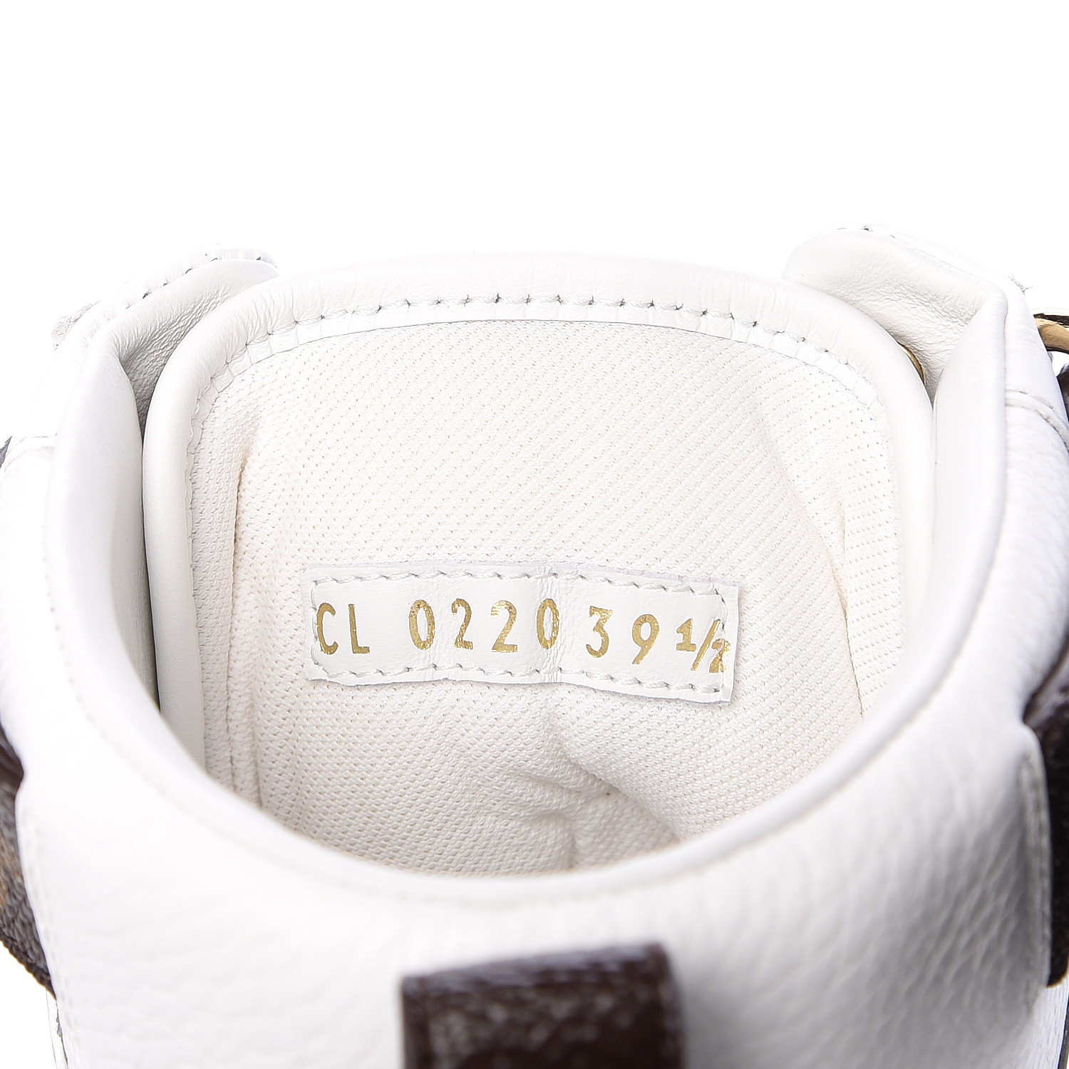 LOUIS VUITTON Grained Calfskin Patent Monogram Boombox Sneaker Boots 39.5 White 543666