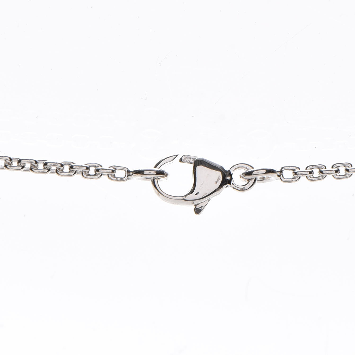 LOUIS VUITTON Silver Lockit Pendant Q93559 Sterling Silver Chain Necklace  w/ Box