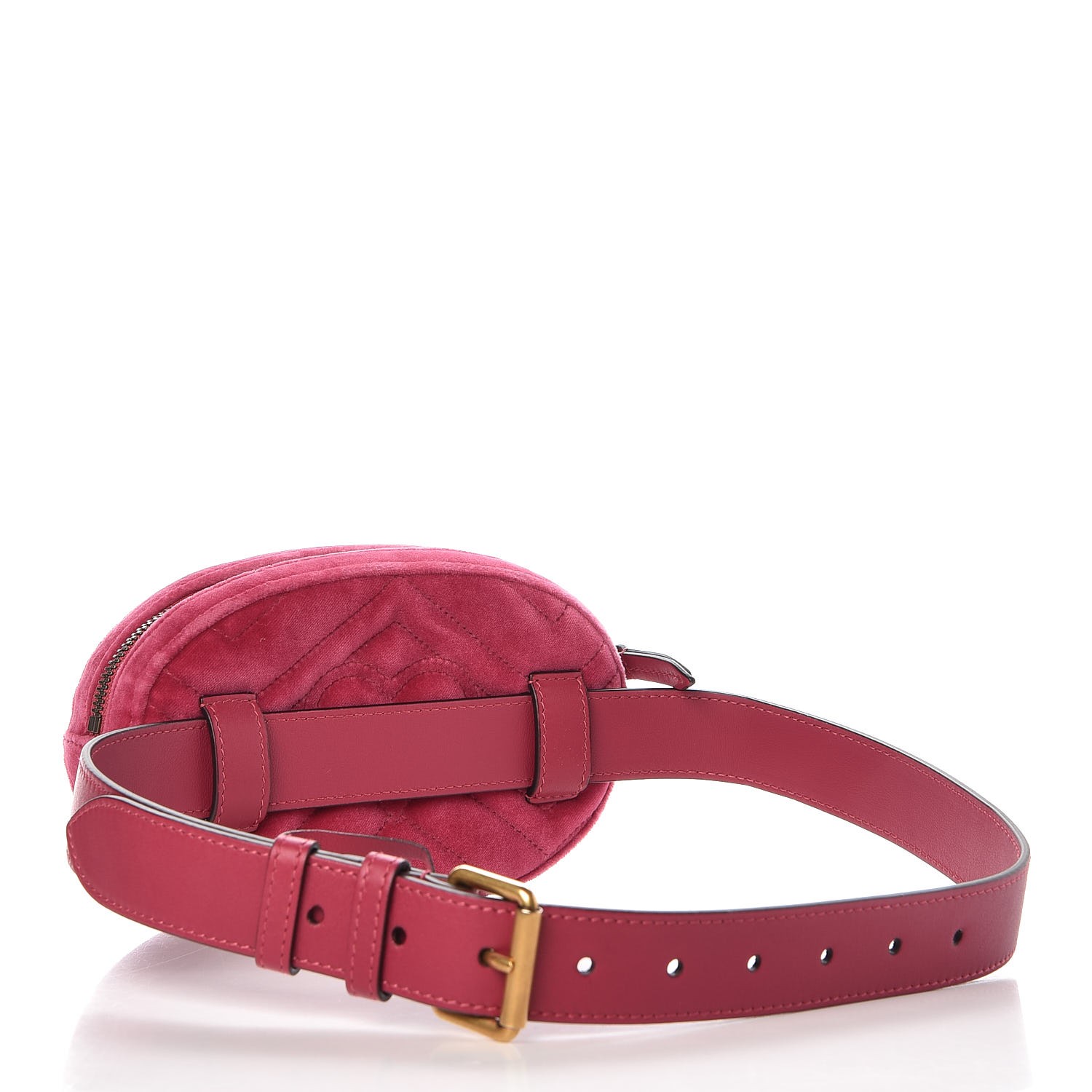 GUCCI Velvet Matelasse GG Marmont Belt Bag 75 Pink 287384