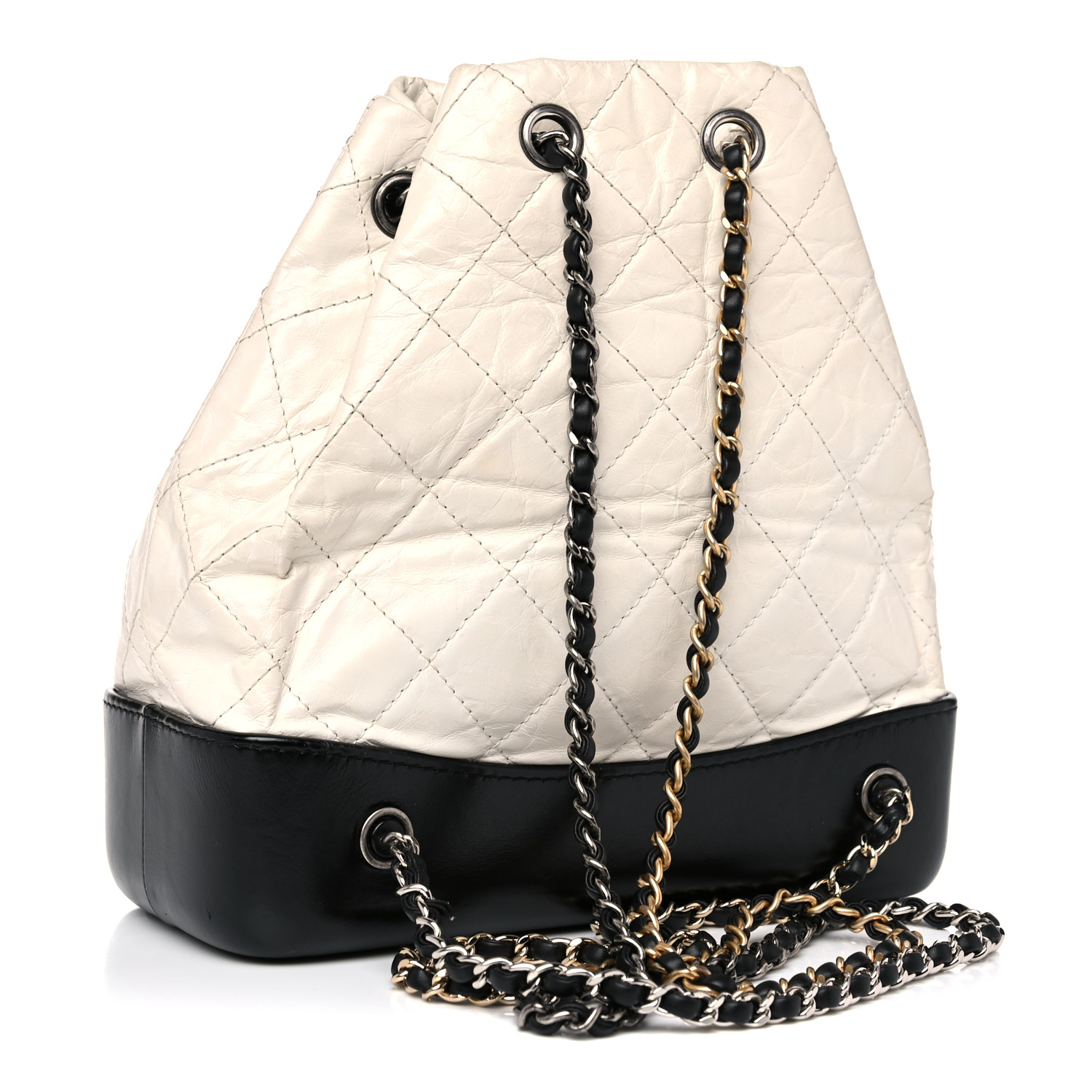 chanel gabrielle backpack black and white