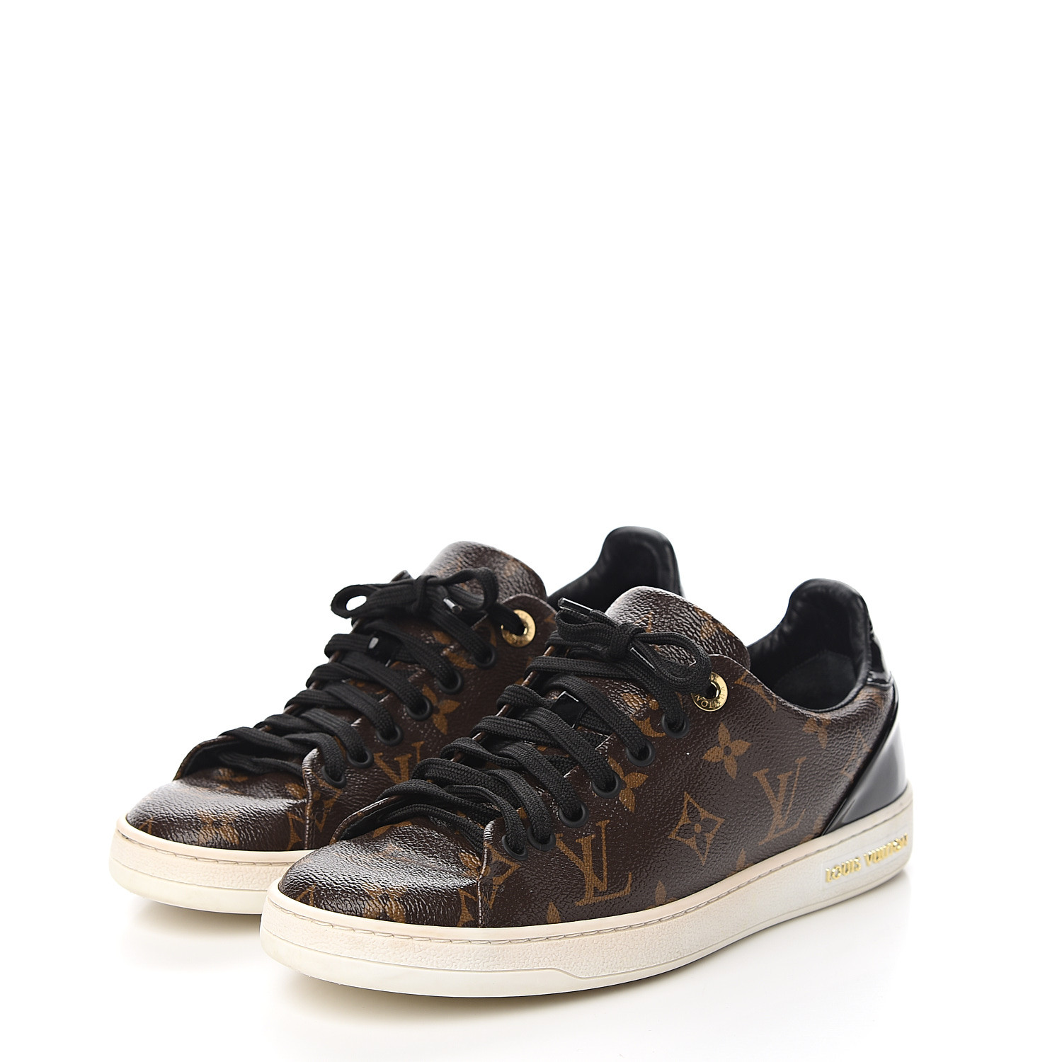 LOUIS VUITTON Patent Monogram Womens Frontrow Sneakers 37 559363