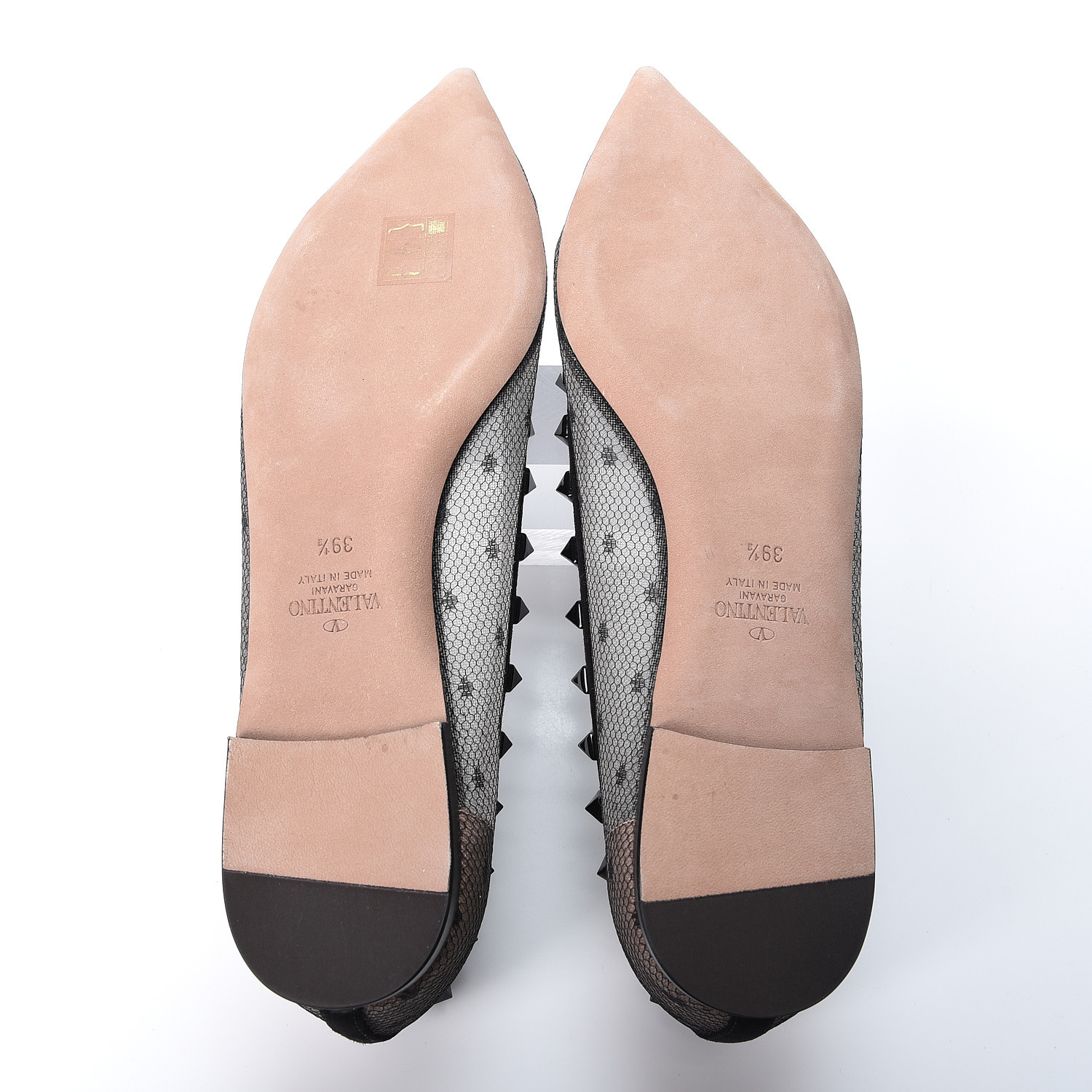 valentino rockstud ballerina flats black