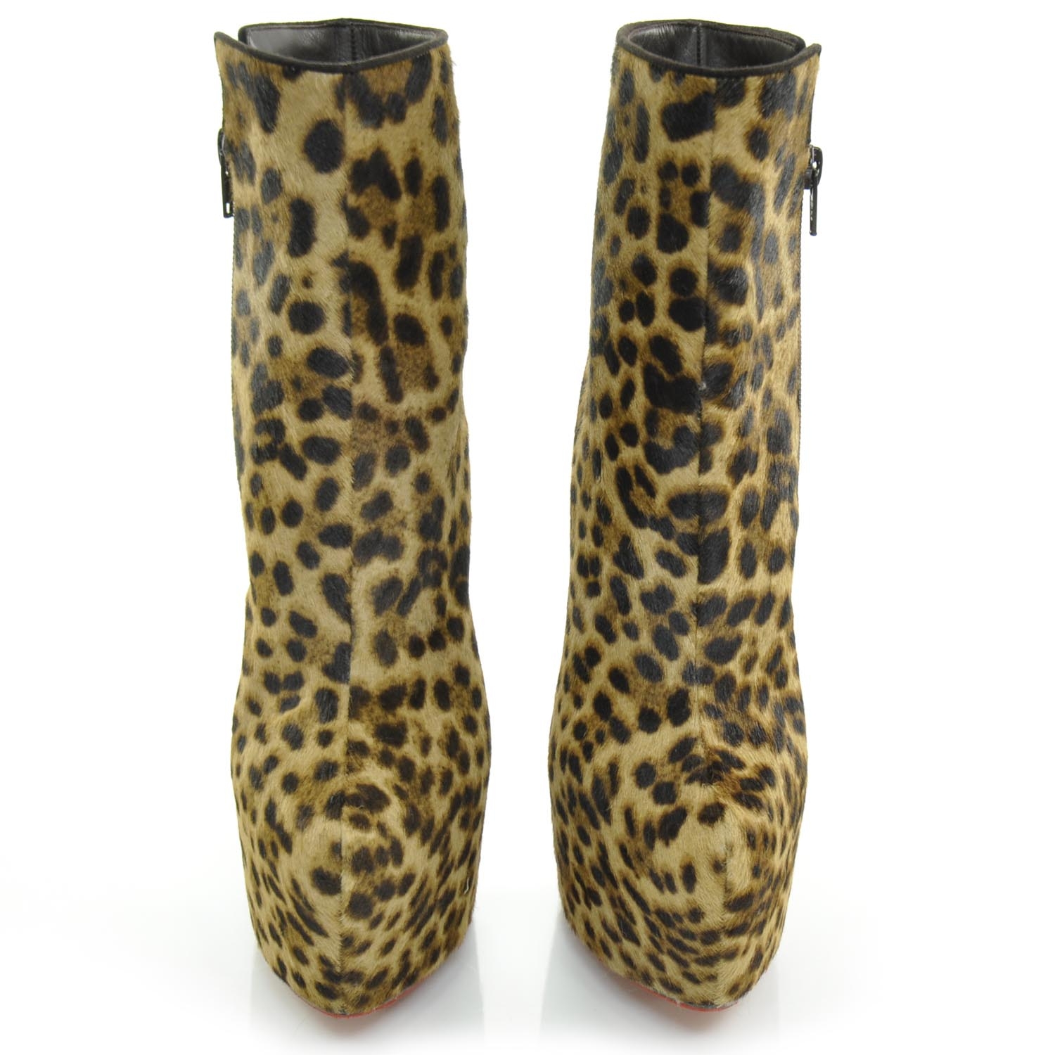 CHRISTIAN LOUBOUTIN Pony Hair Leopard Daf 160 Ankle Boots 38 23300 ...