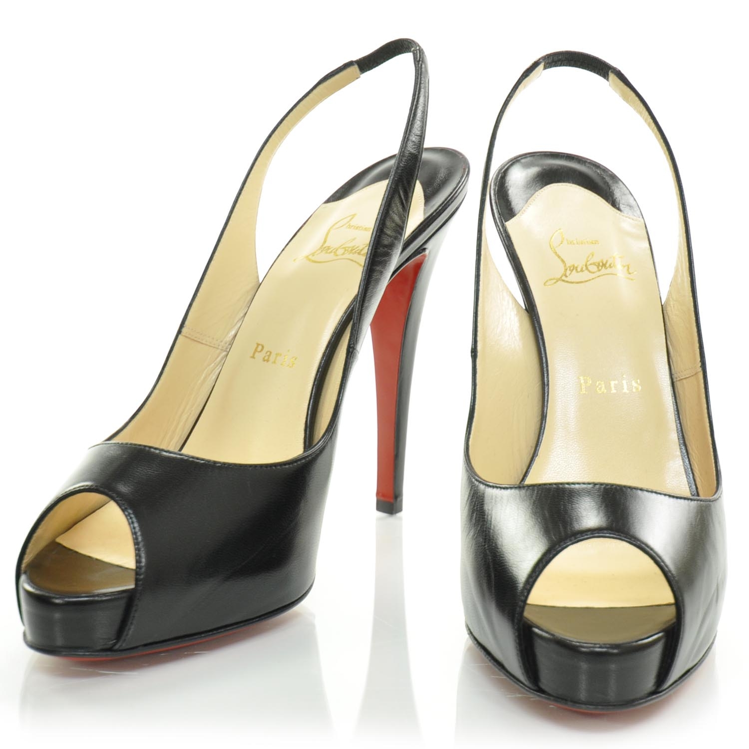 christian louboutin black slingback pumps