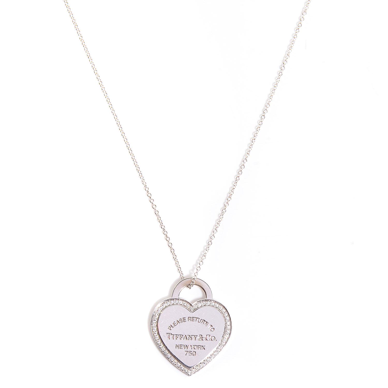 tiffany white gold heart necklace