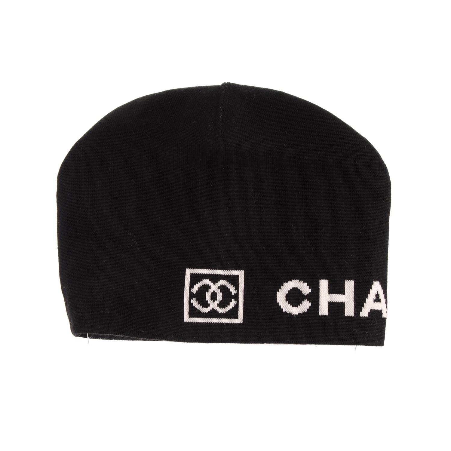 chanel logo beanie hat