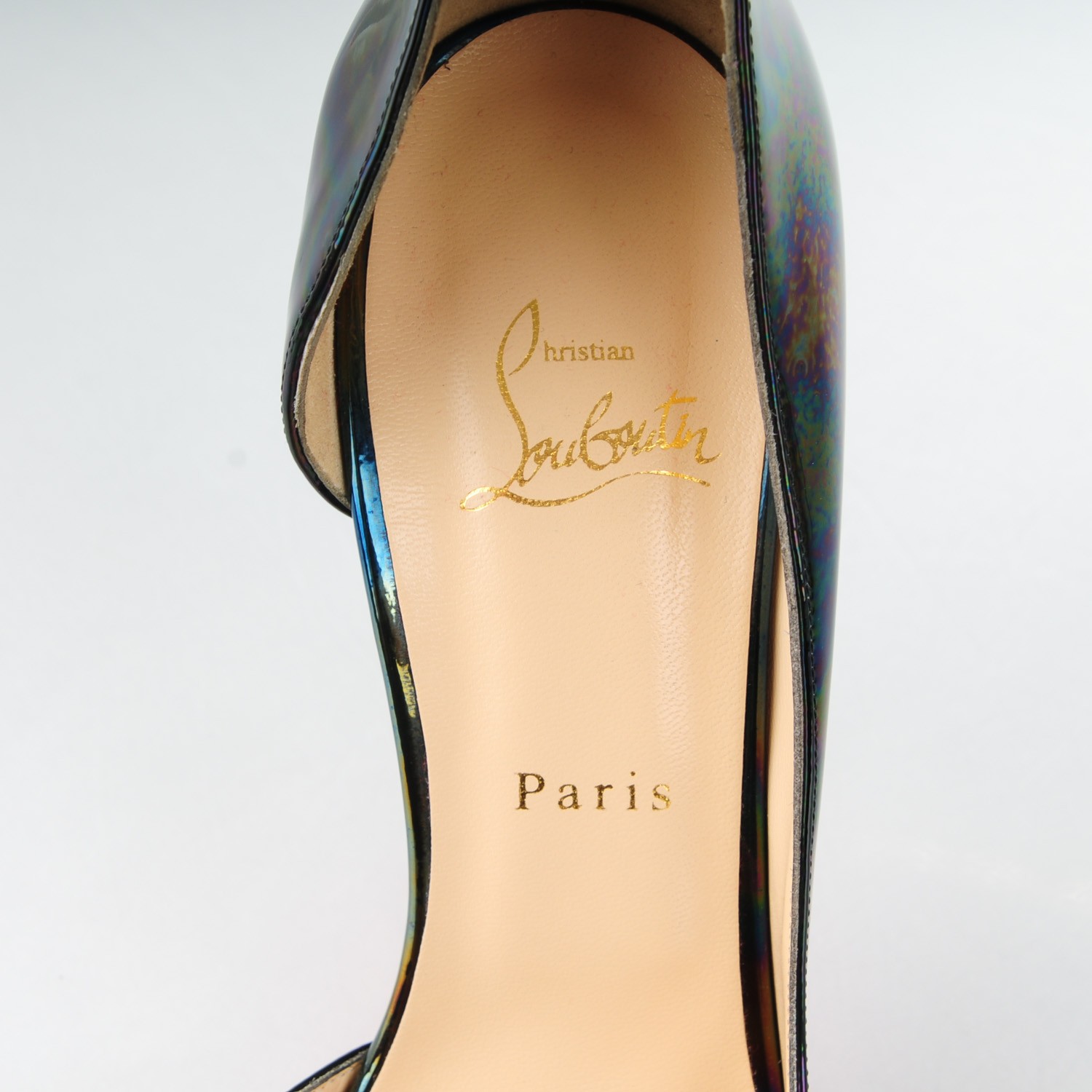 christian louboutin iriza black patent pumps