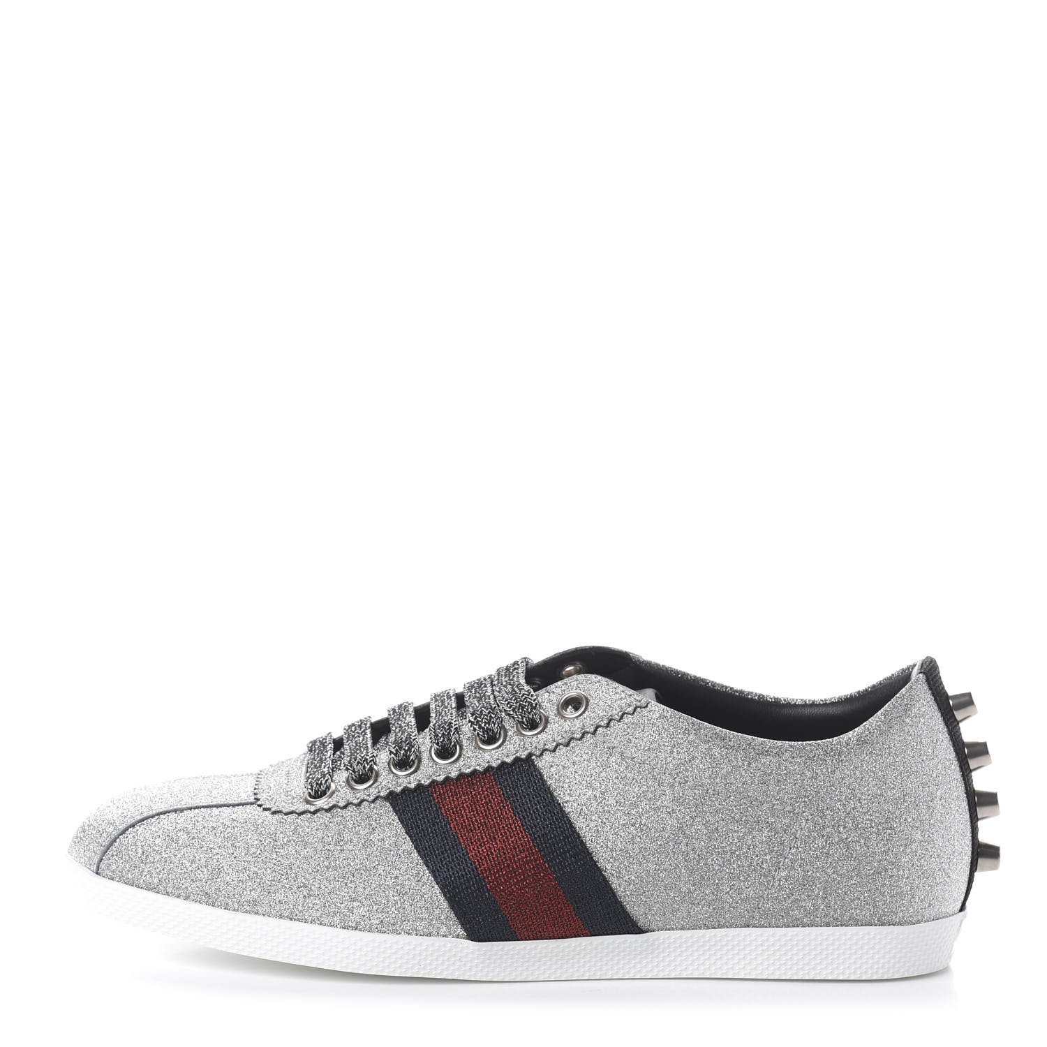 shiny silver gucci shoes