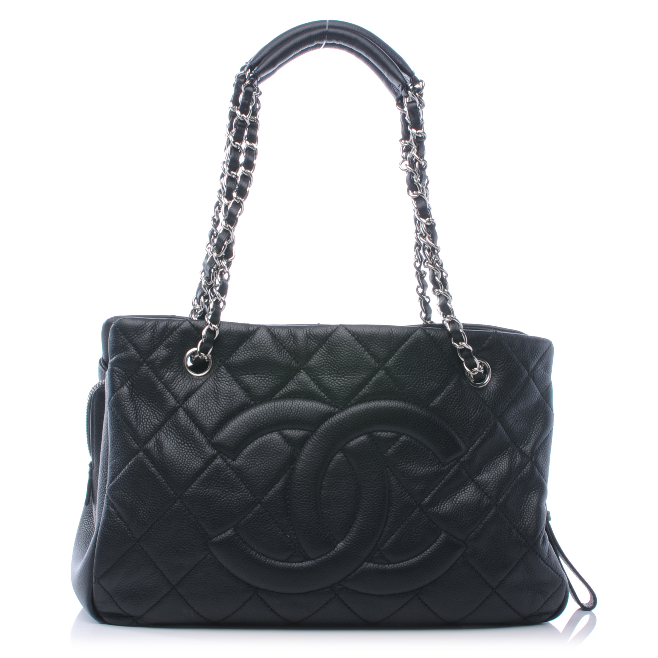 CHANEL Caviar CC Timeless Soft Tote Black 39381