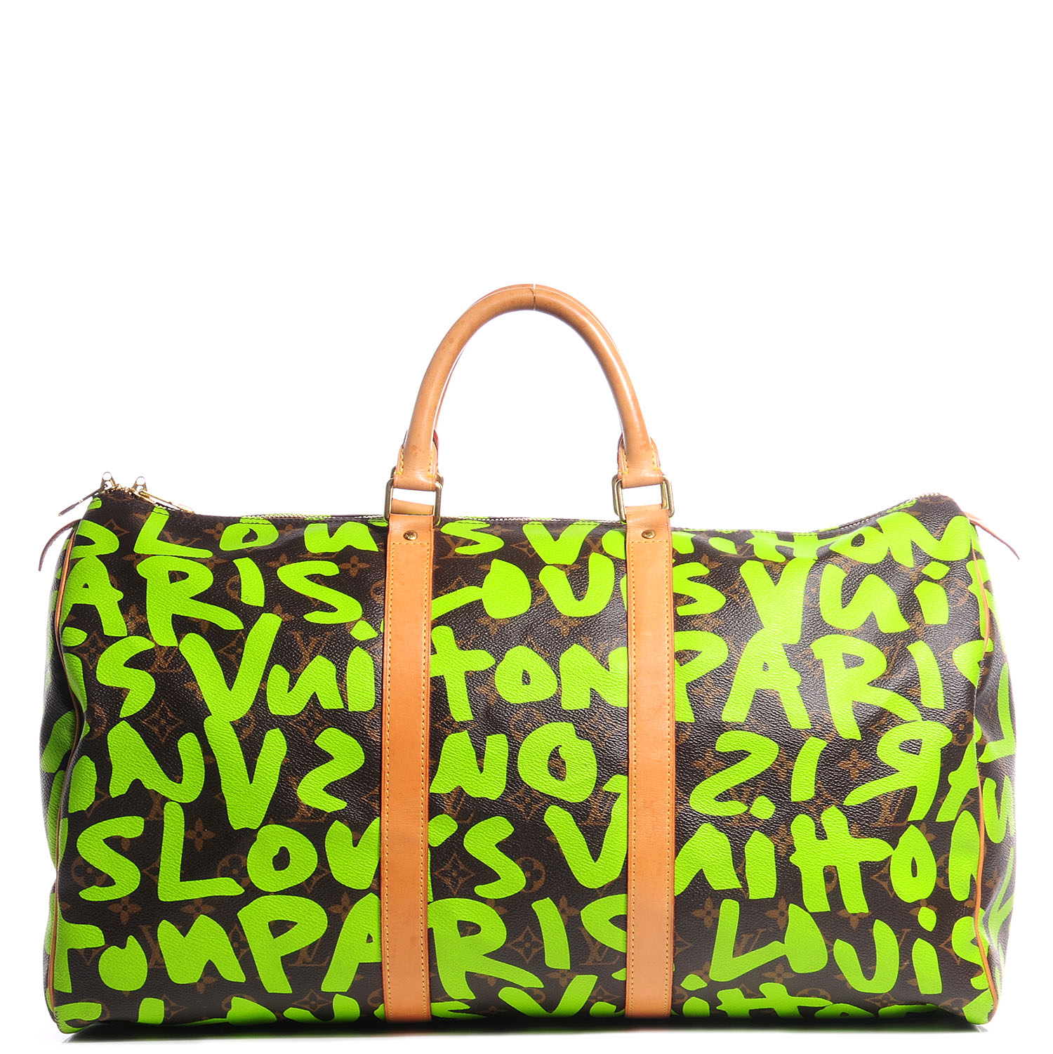 LOUIS VUITTON Monogram Graffiti Keepall 50 Green 85651