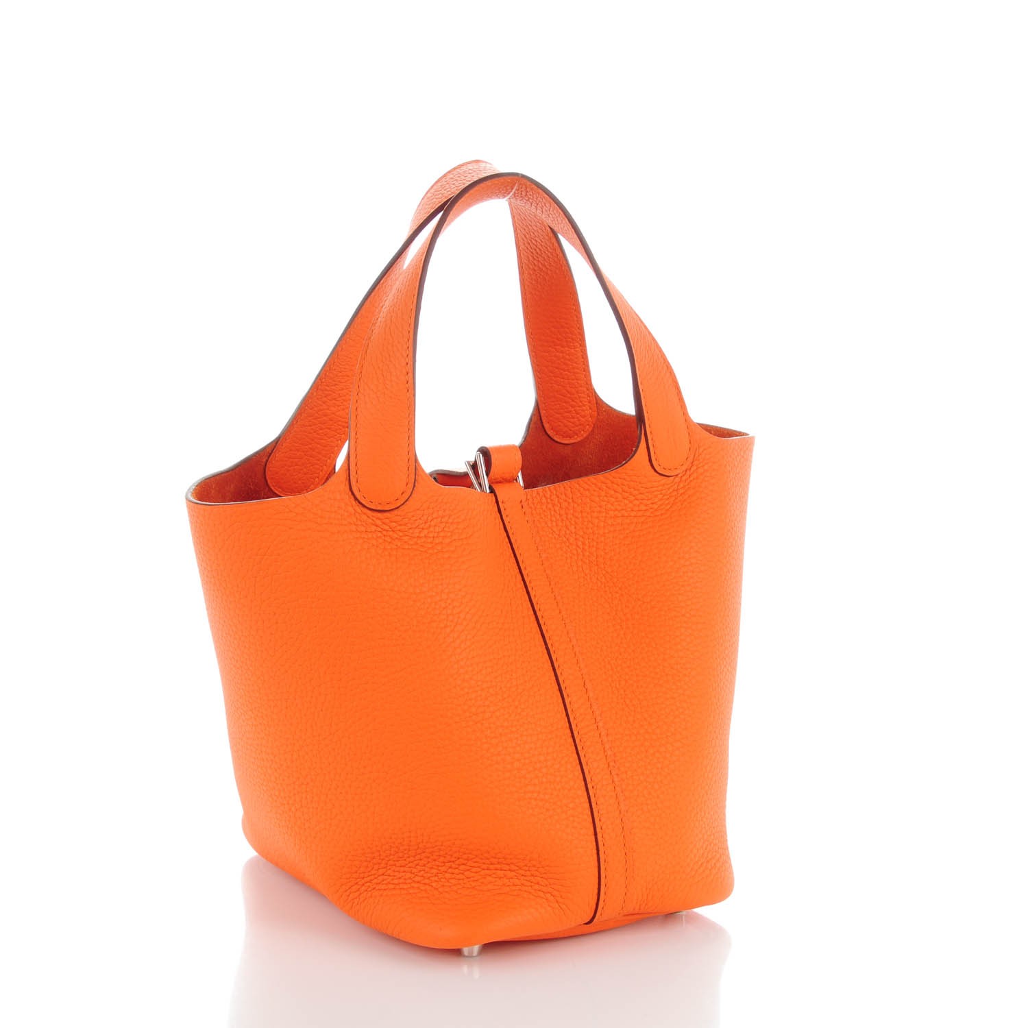 HERMES Togo Picotin Lock 18 PM Orange 146899