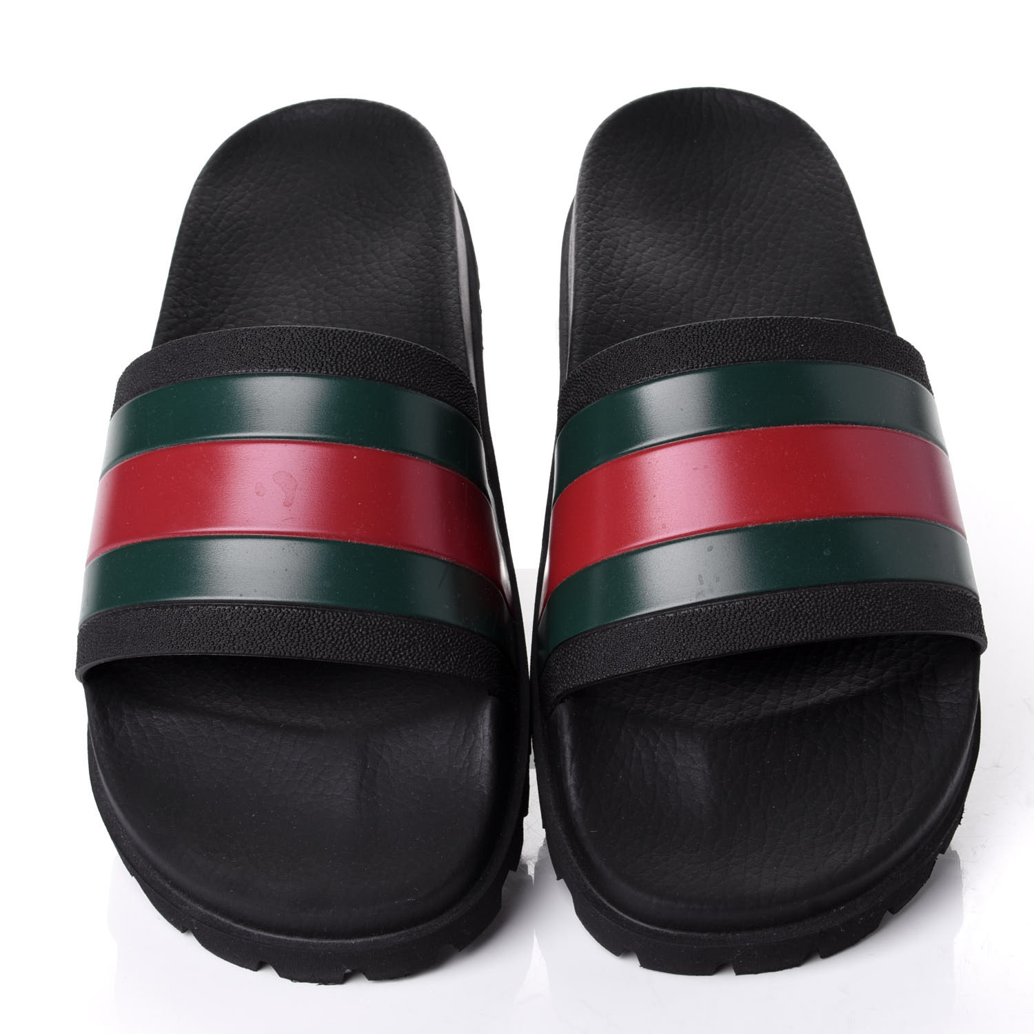 black rubber gucci slides