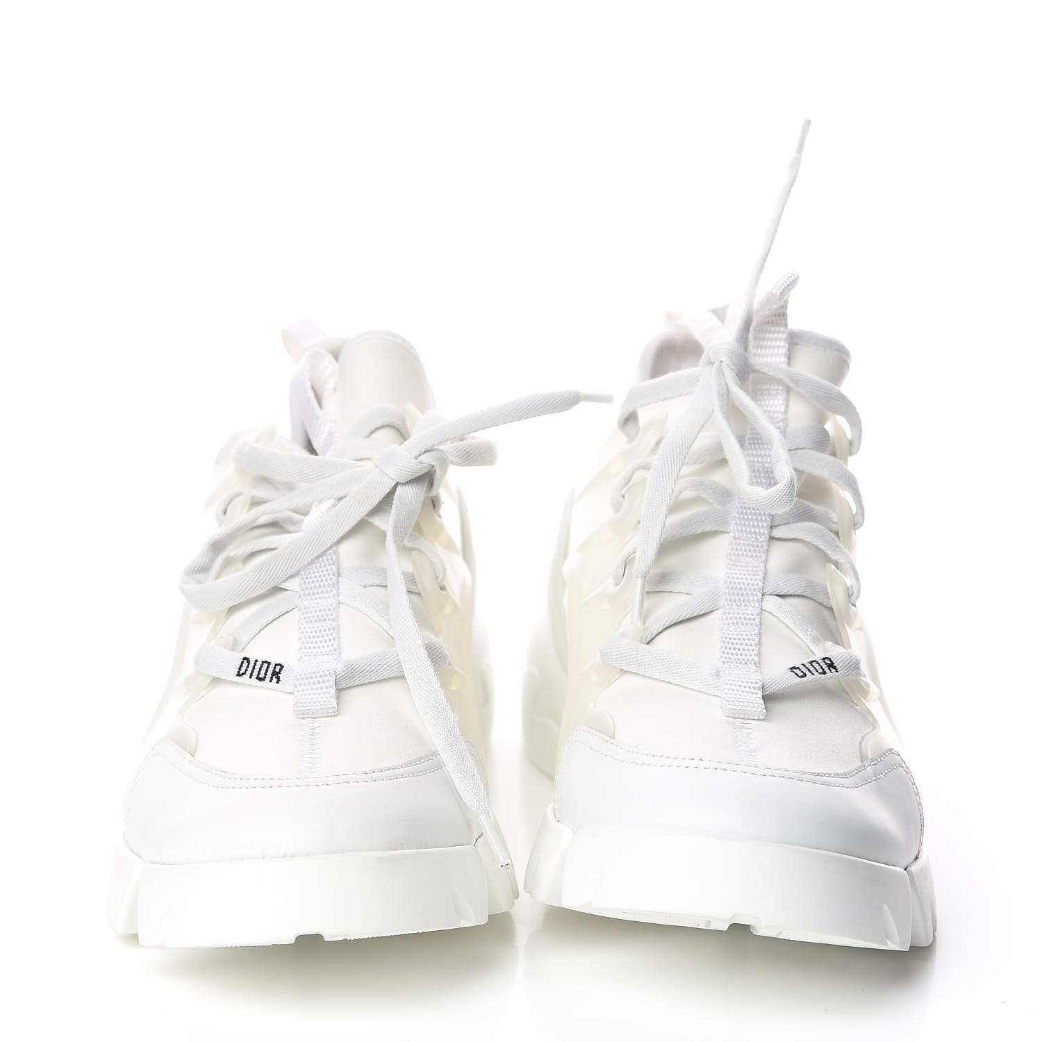 CHRISTIAN DIOR Neoprene Rubber Womens D-Connect Sneakers 38.5 White 469479