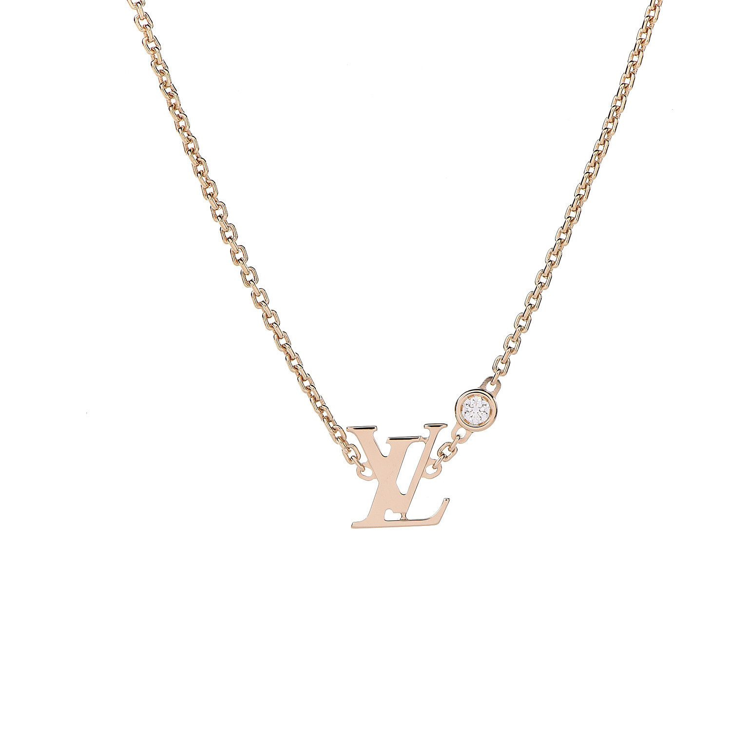 LOUIS VUITTON 18K Yellow Gold Diamond Idylle Blossom LV Pendant Necklace 456179