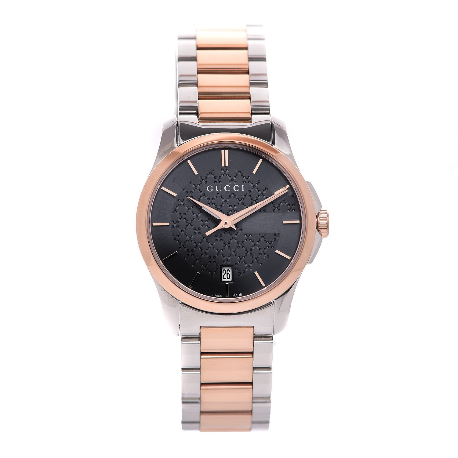 gucci silver and rose gold watch