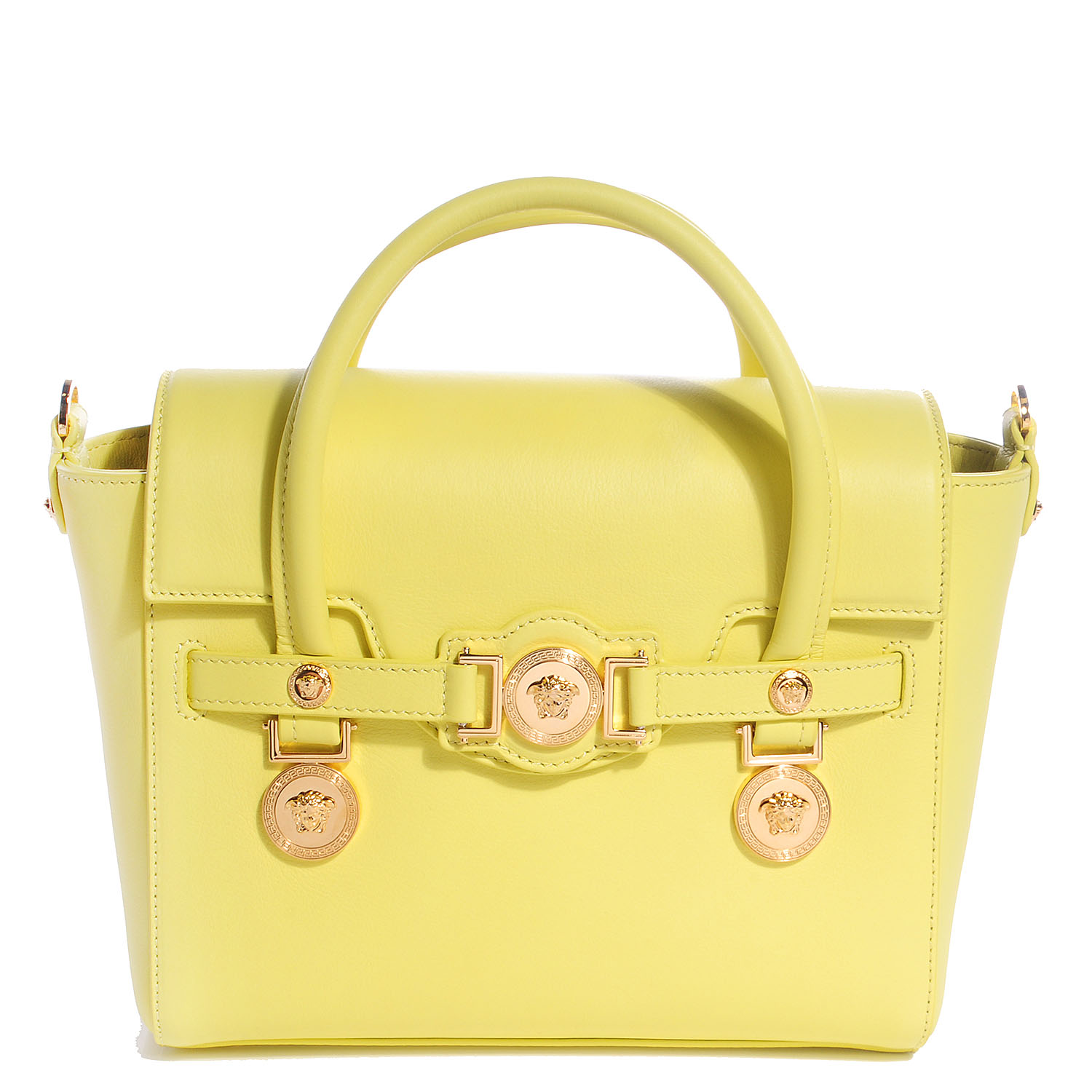 VERSACE Leather Small Signature Bag Yellow 85266