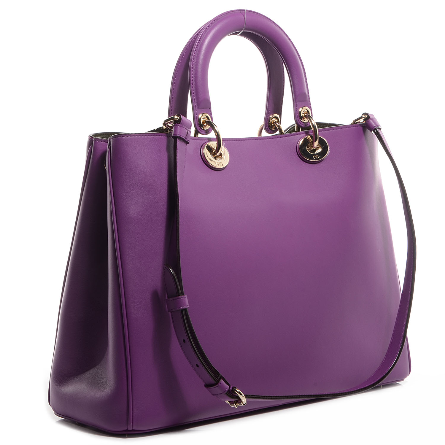 CHRISTIAN DIOR Calfskin Large Diorissimo Bag Purple 75262