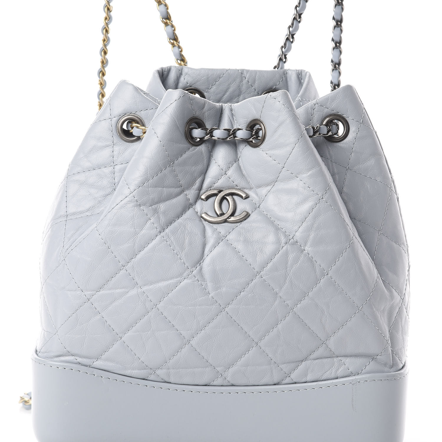 CHANEL Aged Calfskin Quilted Small Gabrielle Backpack Light Blue 583522 ...