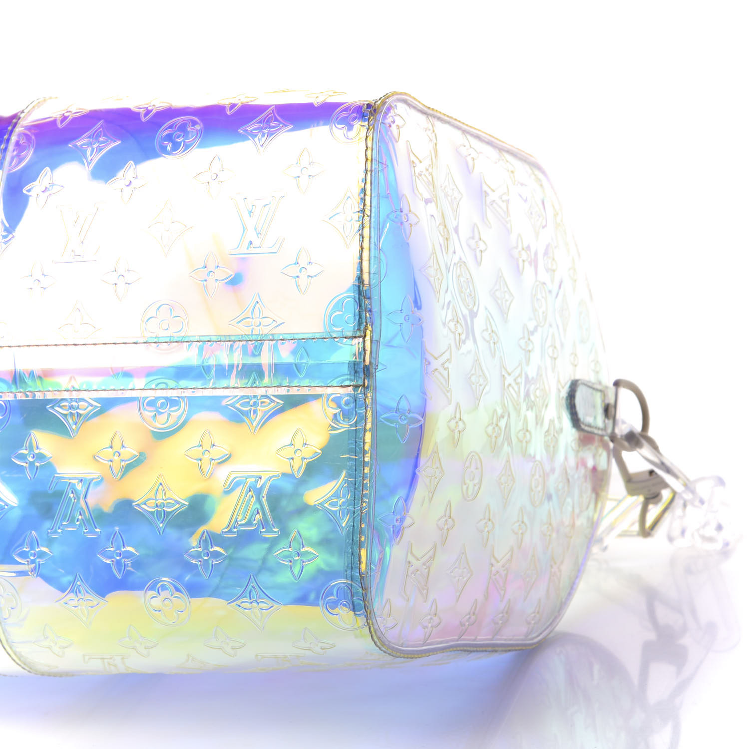 LOUIS VUITTON PVC Monogram Keepall Bandouliere 50 Iridescent Prism