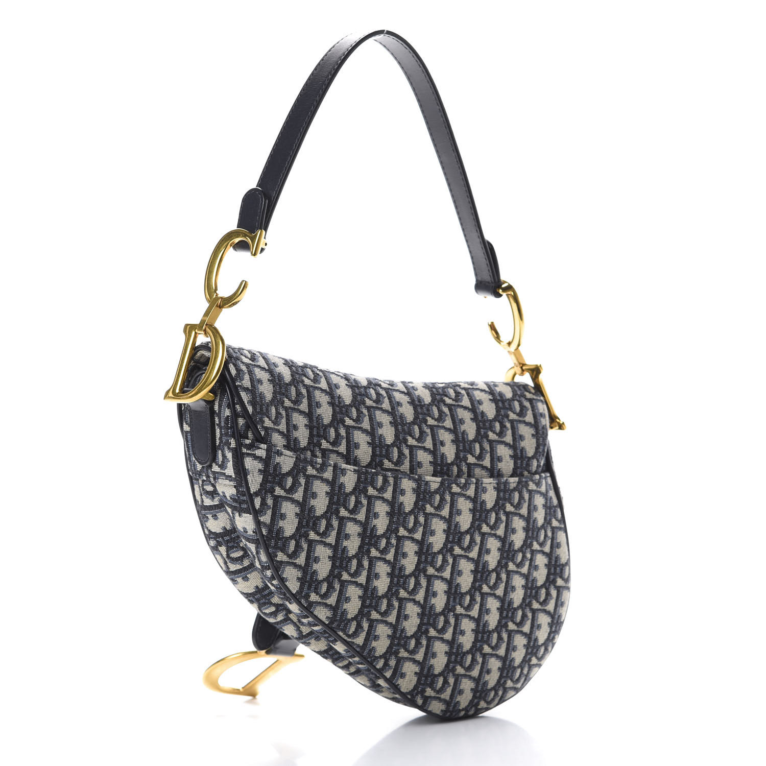 christian dior oblique saddle bag blue