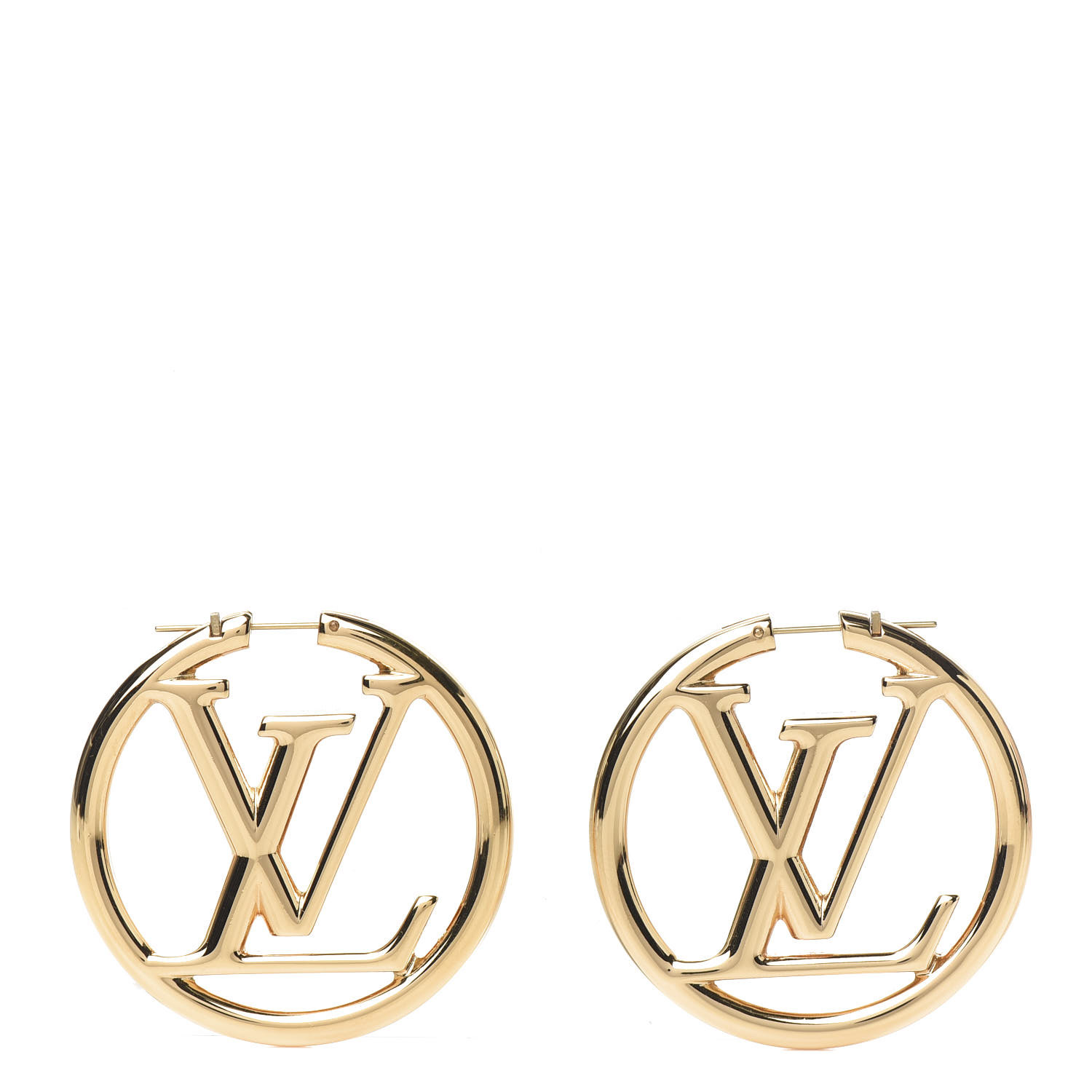 LOUIS VUITTON Louise Hoop Earrings Gold 580084