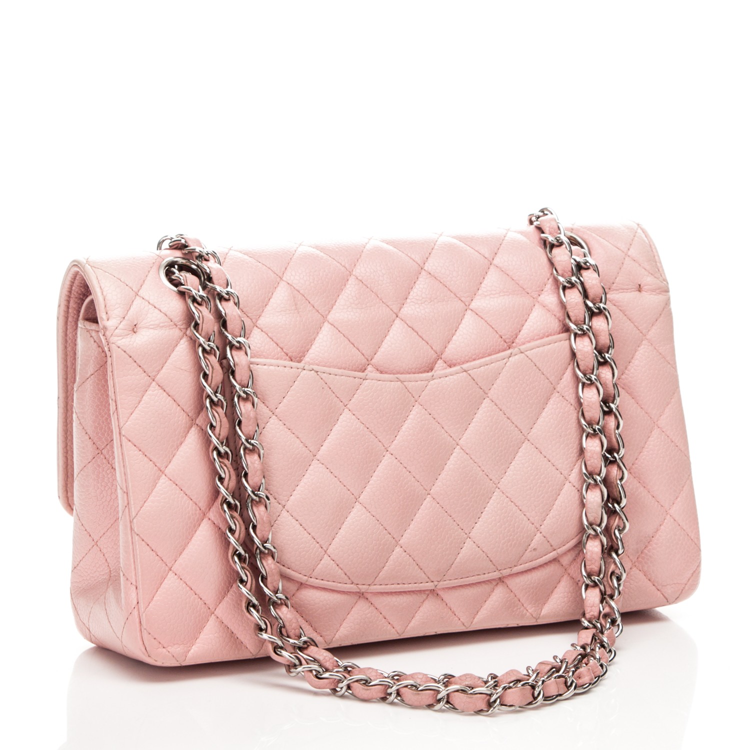 CHANEL Caviar Quilted Medium Double Flap Pink 182142
