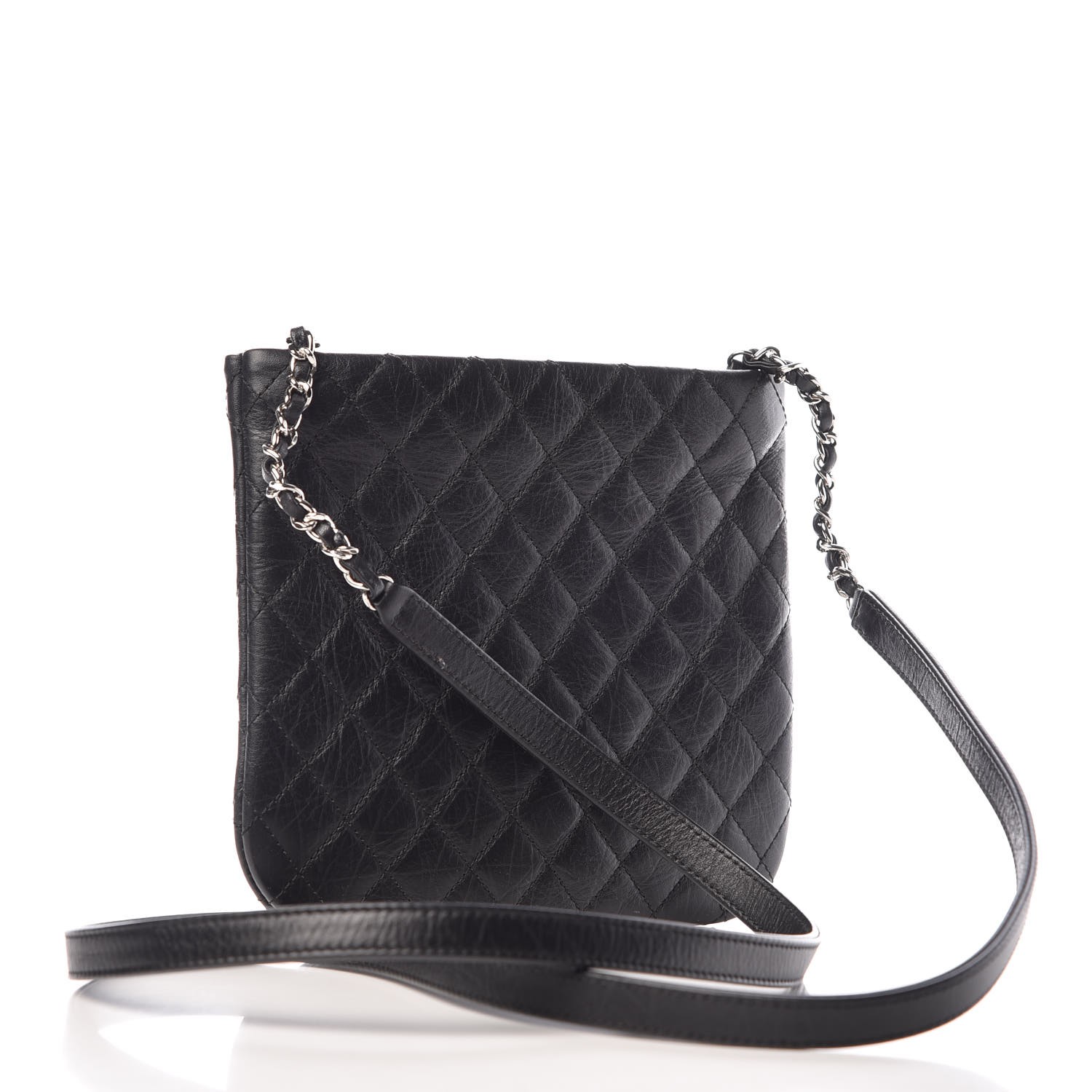 CHANEL Quilted Lambskin Crossbody Bag Black 348029