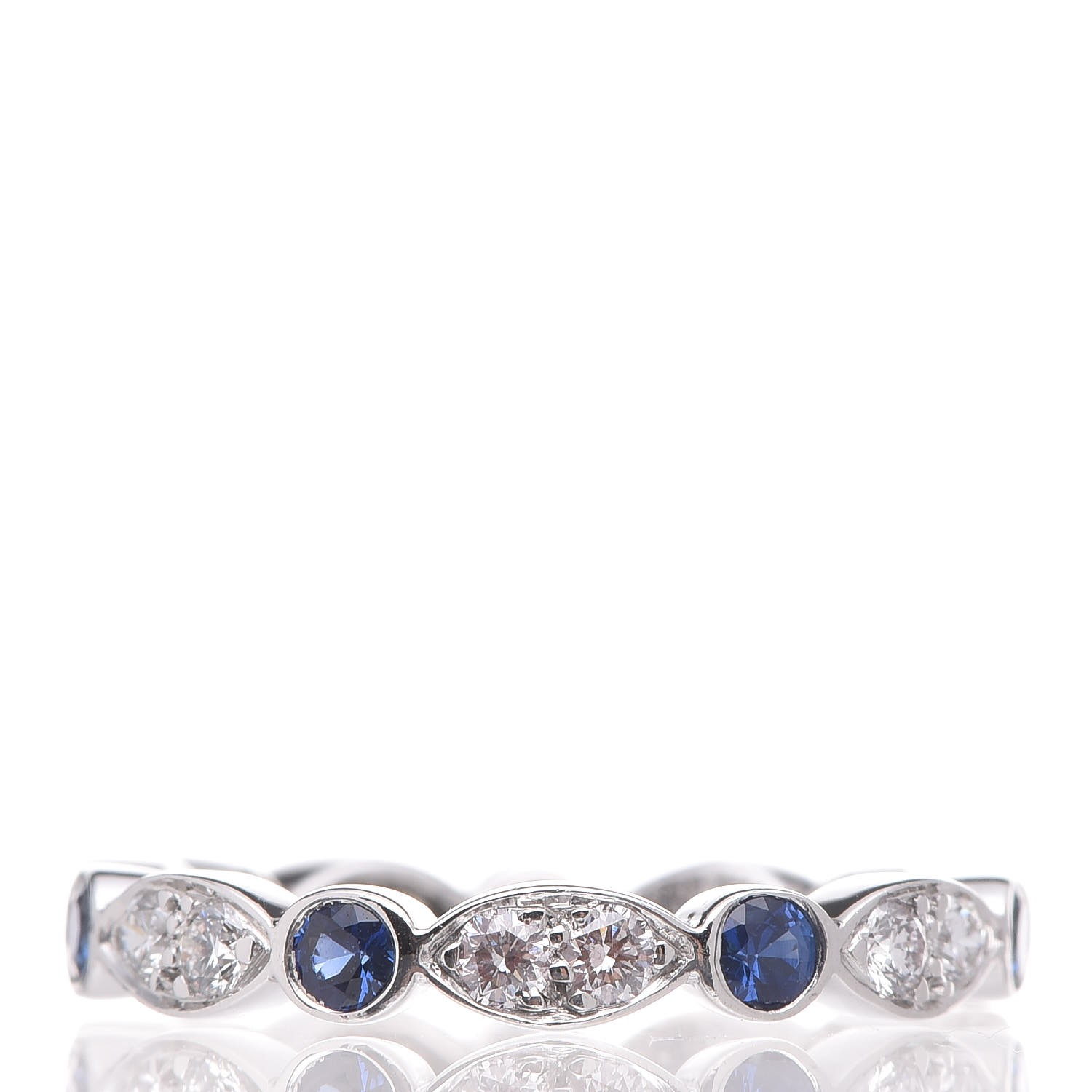 TIFFANY Platinum Diamond Blue Sapphire Jazz Ring 47 4.25 ...