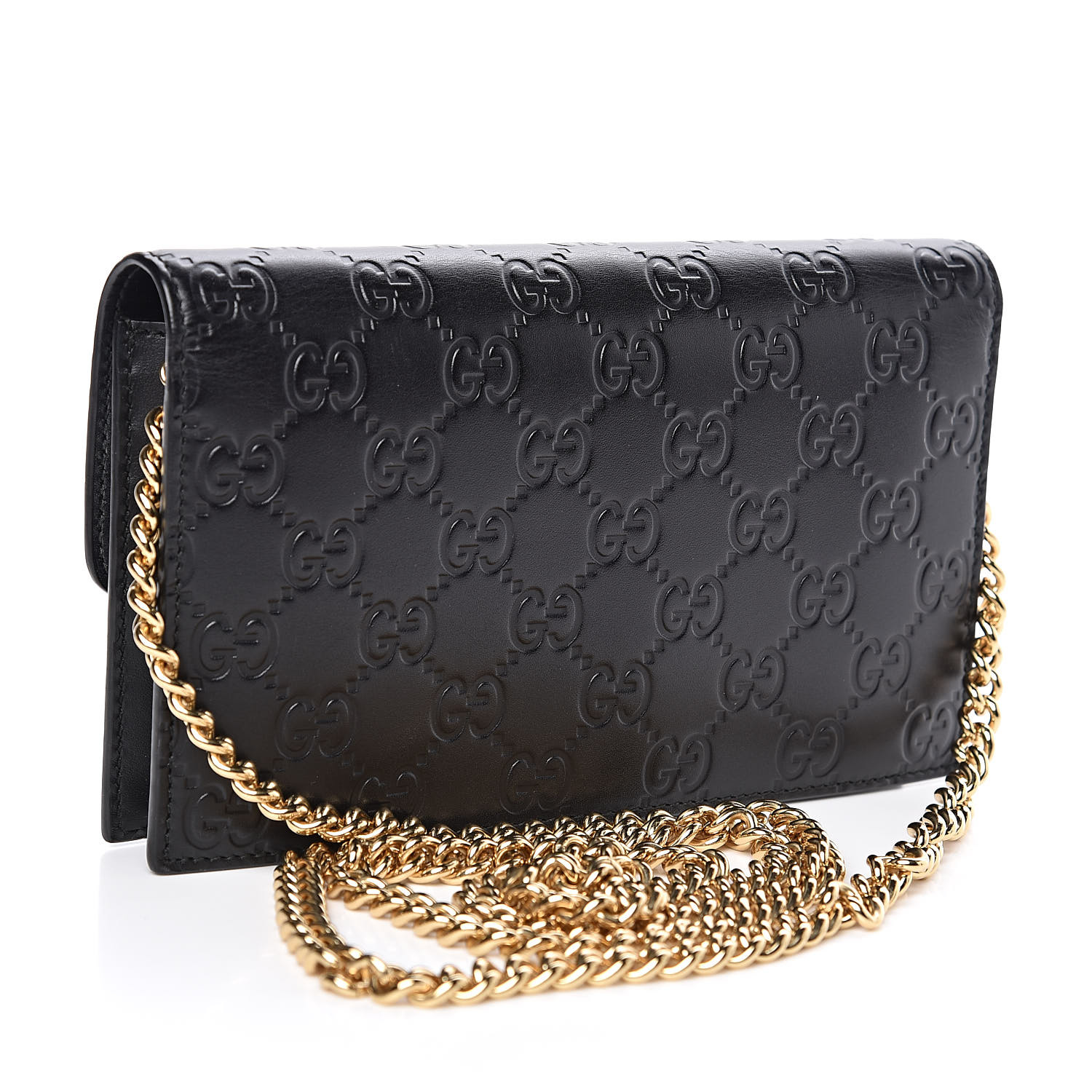 GUCCI Guccissima Icon Chain Wallet Black 503228