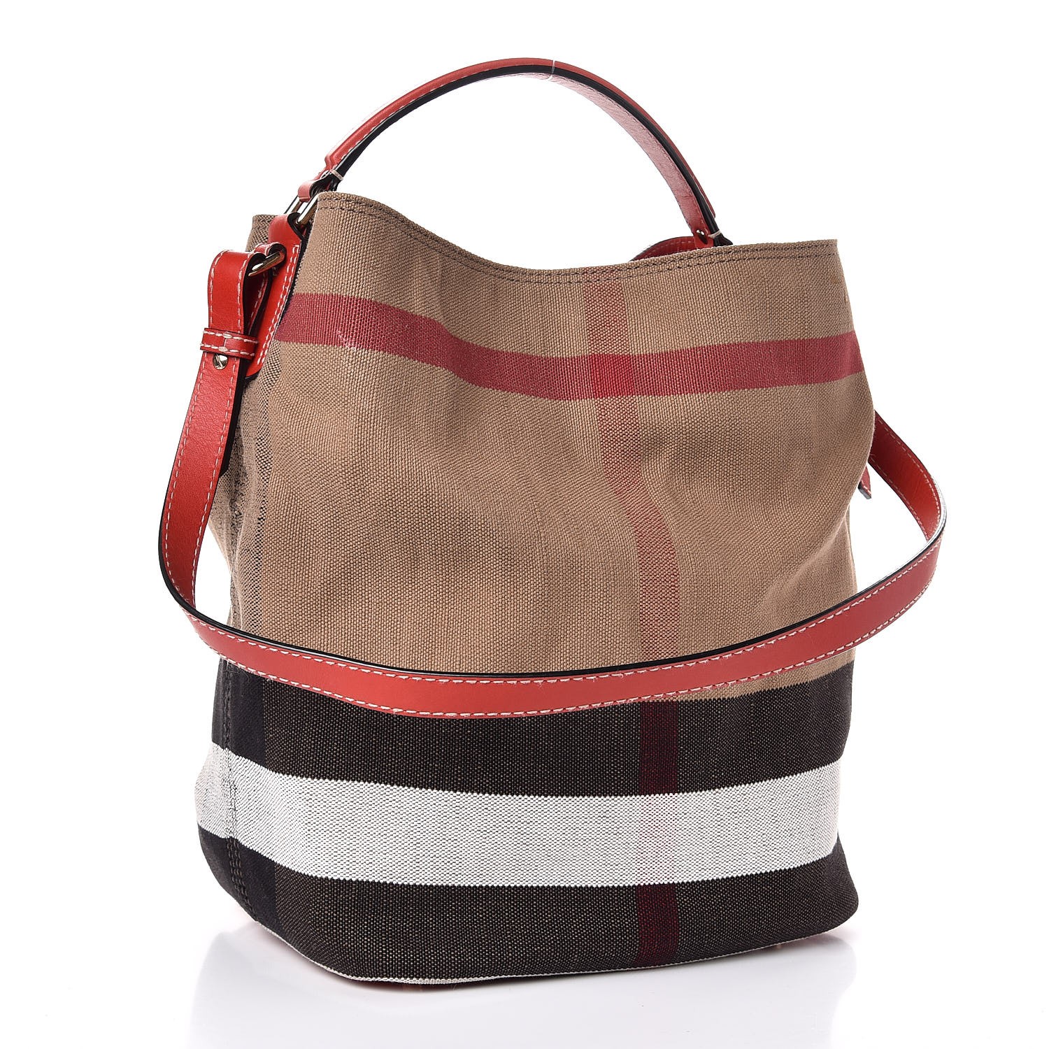 burberry canvas check medium ashby hobo