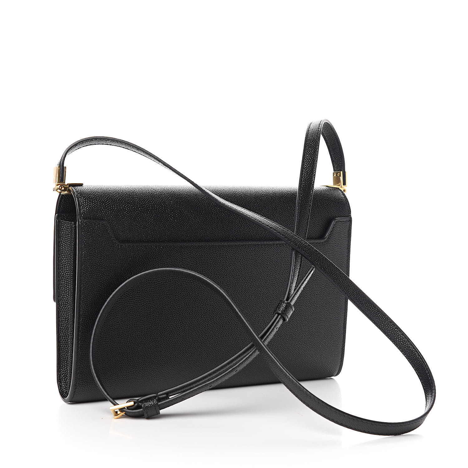 SAINT LAURENT Grain De Poudre Mini Uptown Crossbody Bag Black 520146